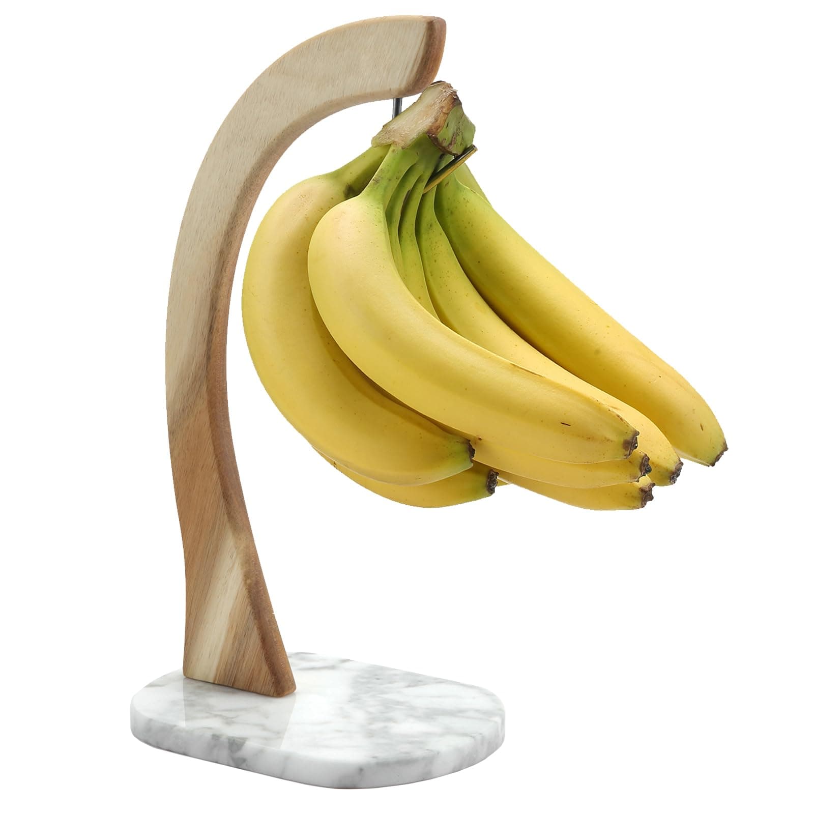 everous Banana Hanger Marble Base,Modern Banana Holder Tree Stand for Home or Bar(White Base) None Slip Banana Rack