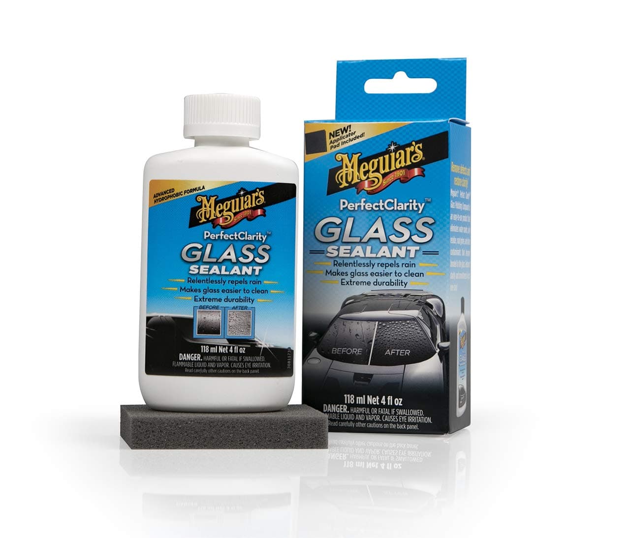 Meguiar's G8504EU Perfect Clarity Glass Sealant 118ml relentlessly repels rain