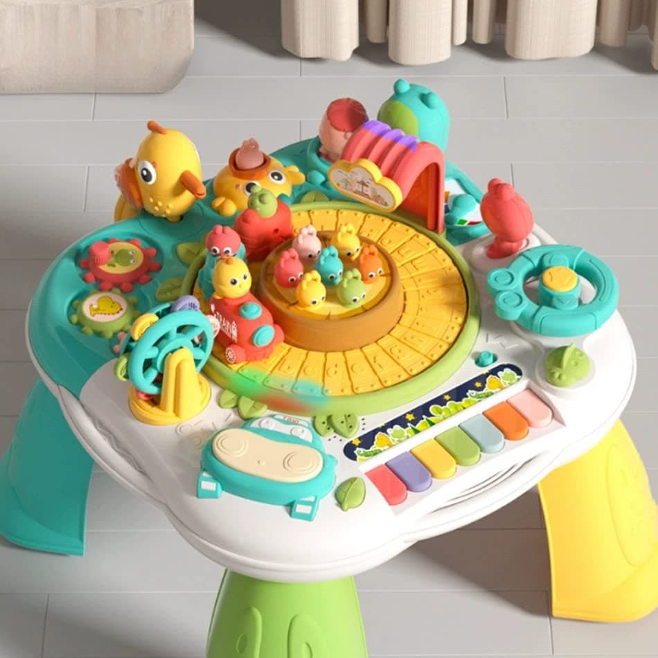 35 * 35 * 27.5 Children's Game Table Toys 0-3 Years Old Hand Clap Drum Around Beads Music Enlightenment Building Blocks Baby Puzzle Early Education Story