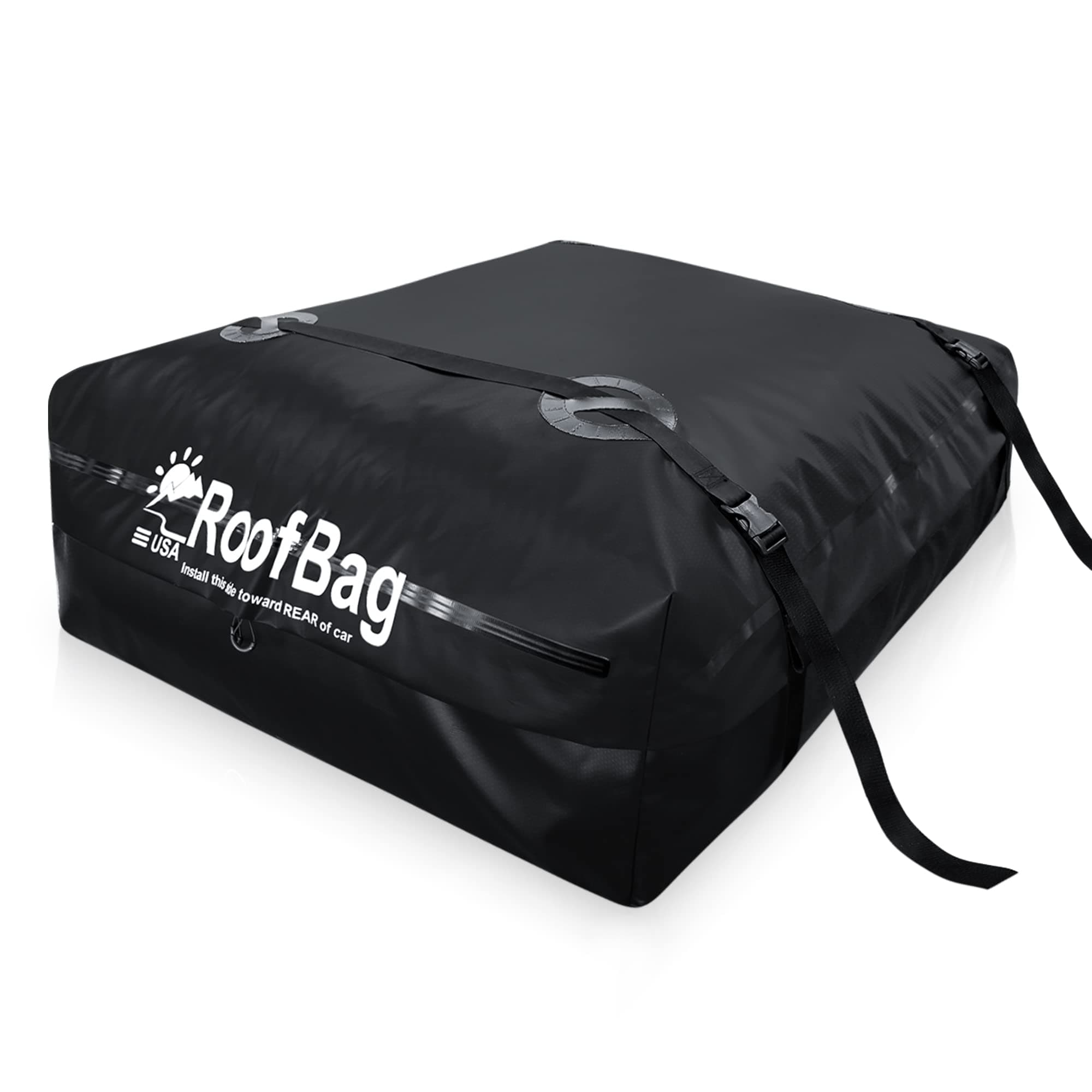 Rooftop Cargo Bag Fits Medium and Large Cars with or Without Roof Rack. Original Roof Bag Made in USA is Fully Waterproof and Includes Accessories