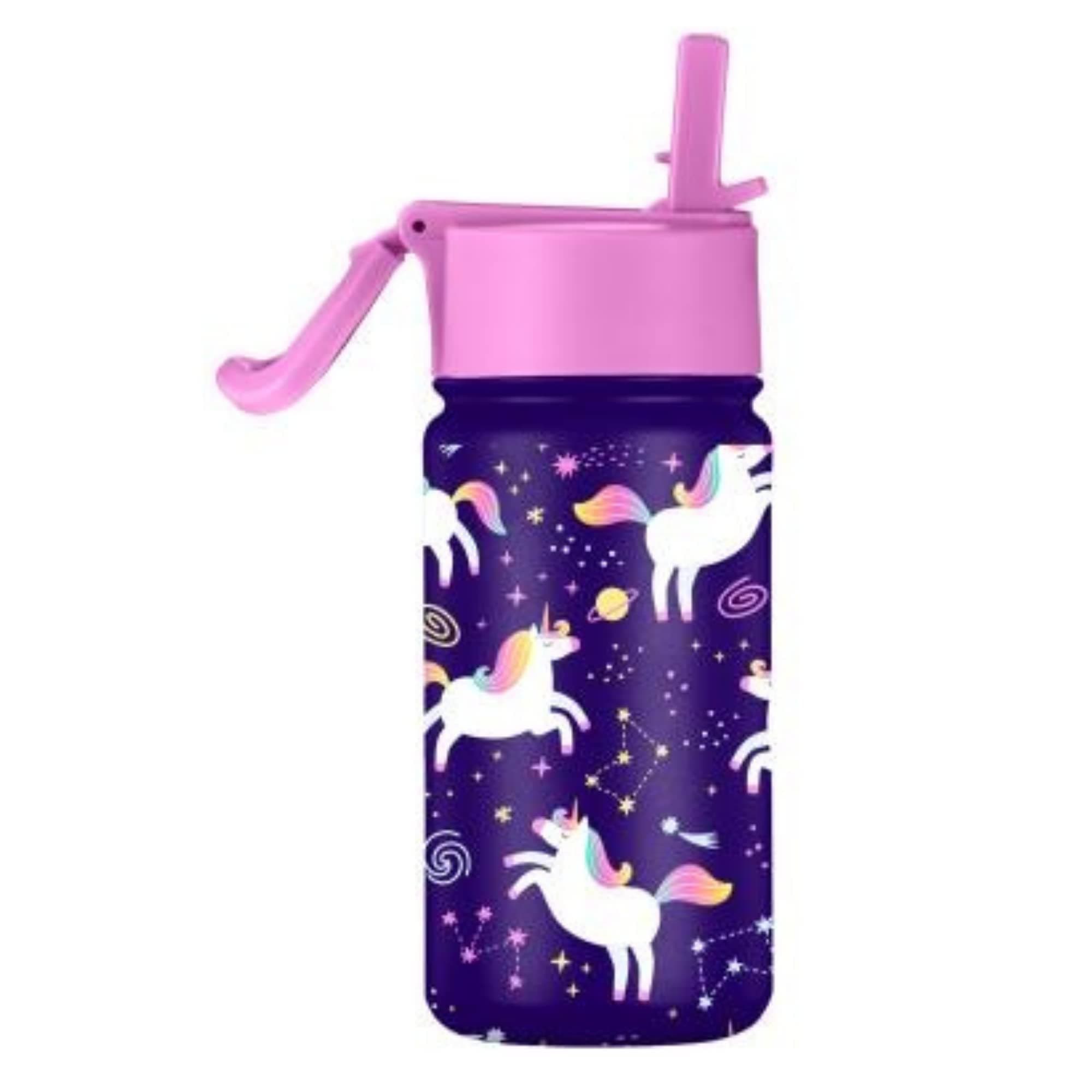 SOLARA Amazi Kids Insulated Water Bottle for Kids 450ml, Kids Water Bottle, Sipper Bottle for Kids, Thermosteel Kids Bottles, Stainless Steel Water Bottles for Kids, Straw Bottle for Kids, Unicorn