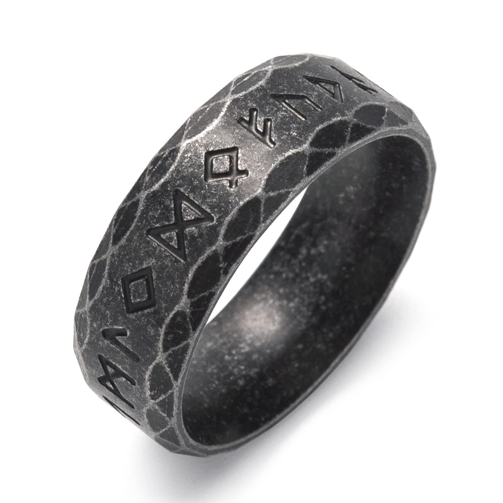 Viking Rings for Men Norse Viking Raven Runes Vegvisir Compass Amulet Ring Jewelry for Men Women Boys Size 7-13