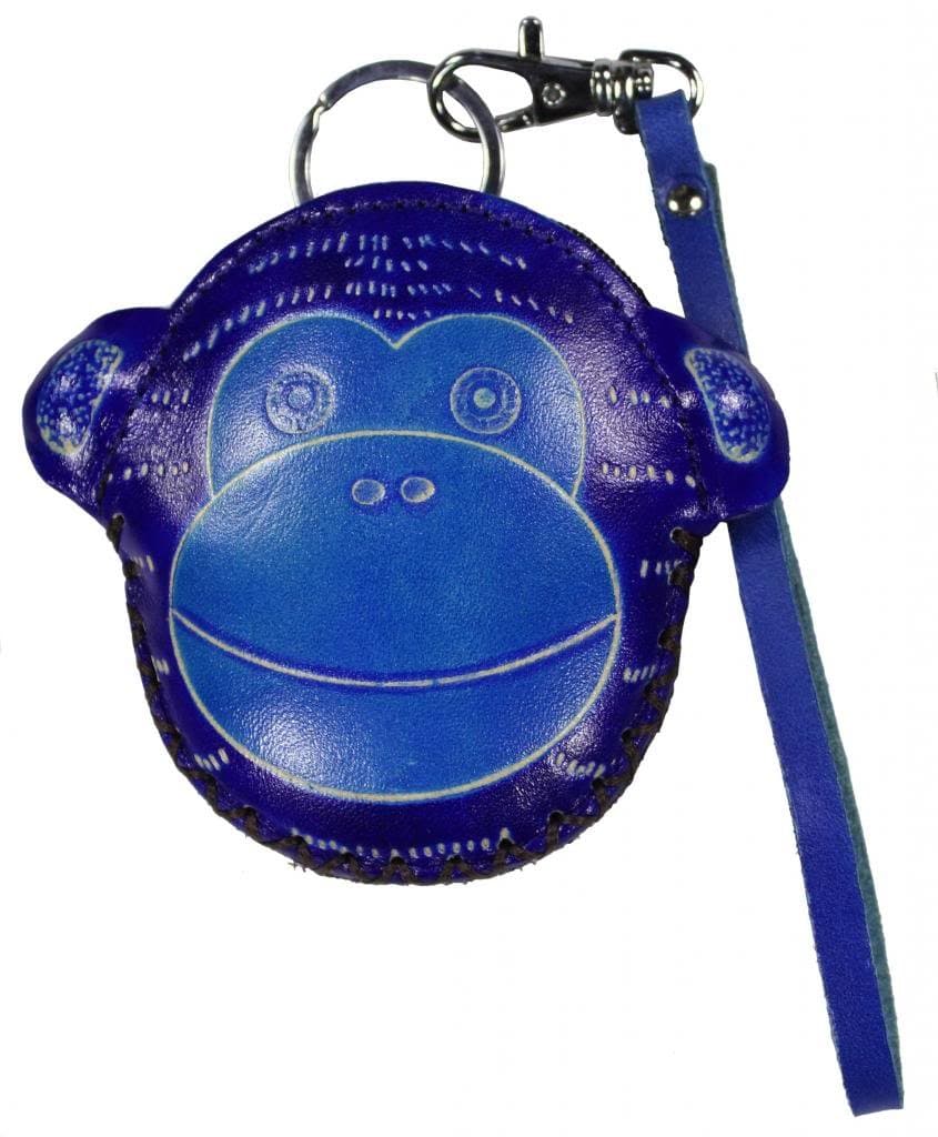 Genuine Leather Monkey Coin Purse Wristlet