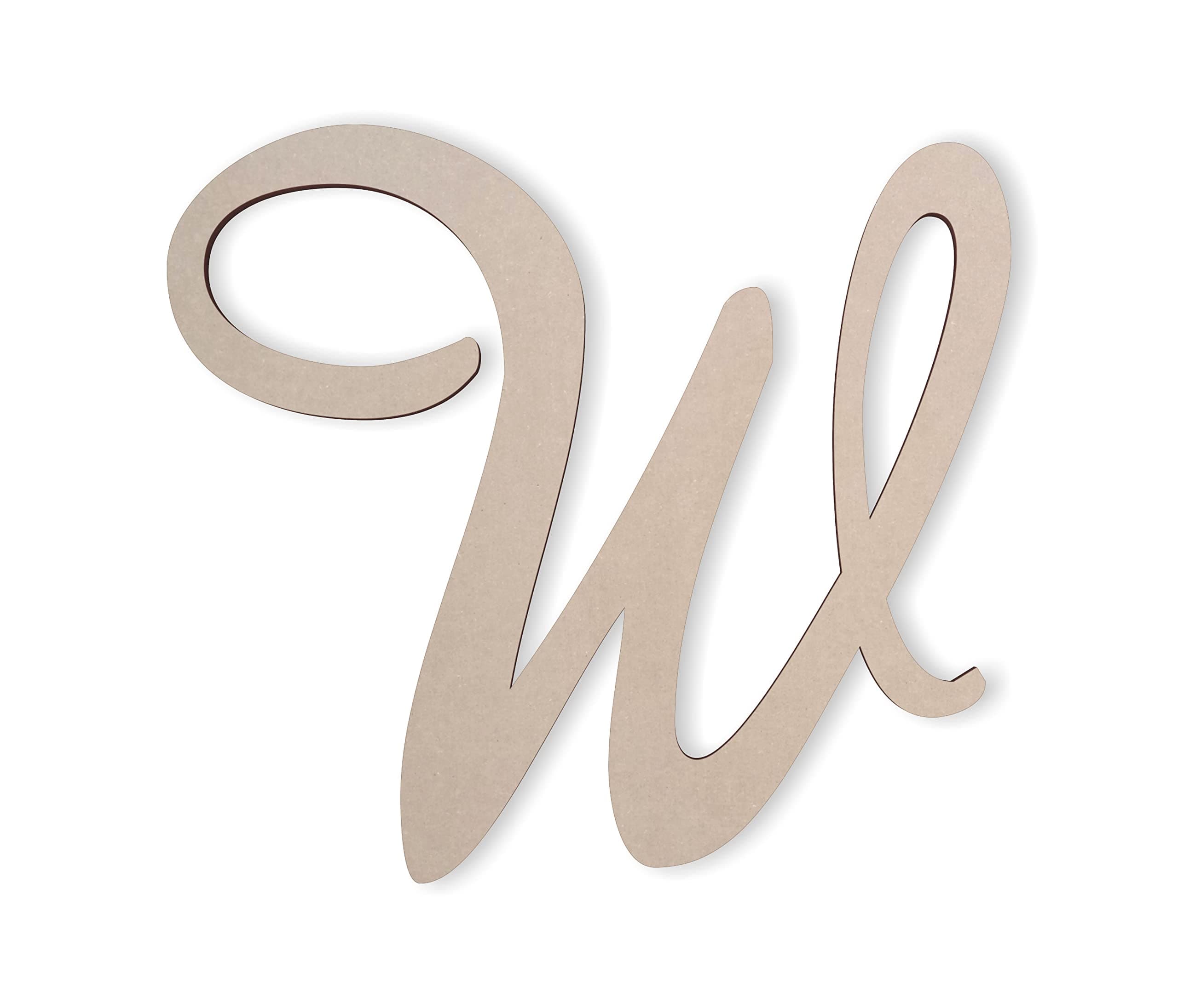 Wooden Letters by Jess and Jessica Cursive Wood Letter for Wall Decor Various Sizes Premium Quality & Durable Smooth Laser Cut Unfinished Design Ideal for Wall, Nursery & Crib, DIY Crafts