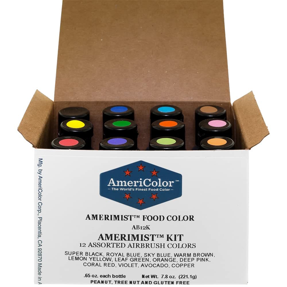 AmeriColor Food Coloring AmeriMist Airbrush Kit, 12 .65 Ounc