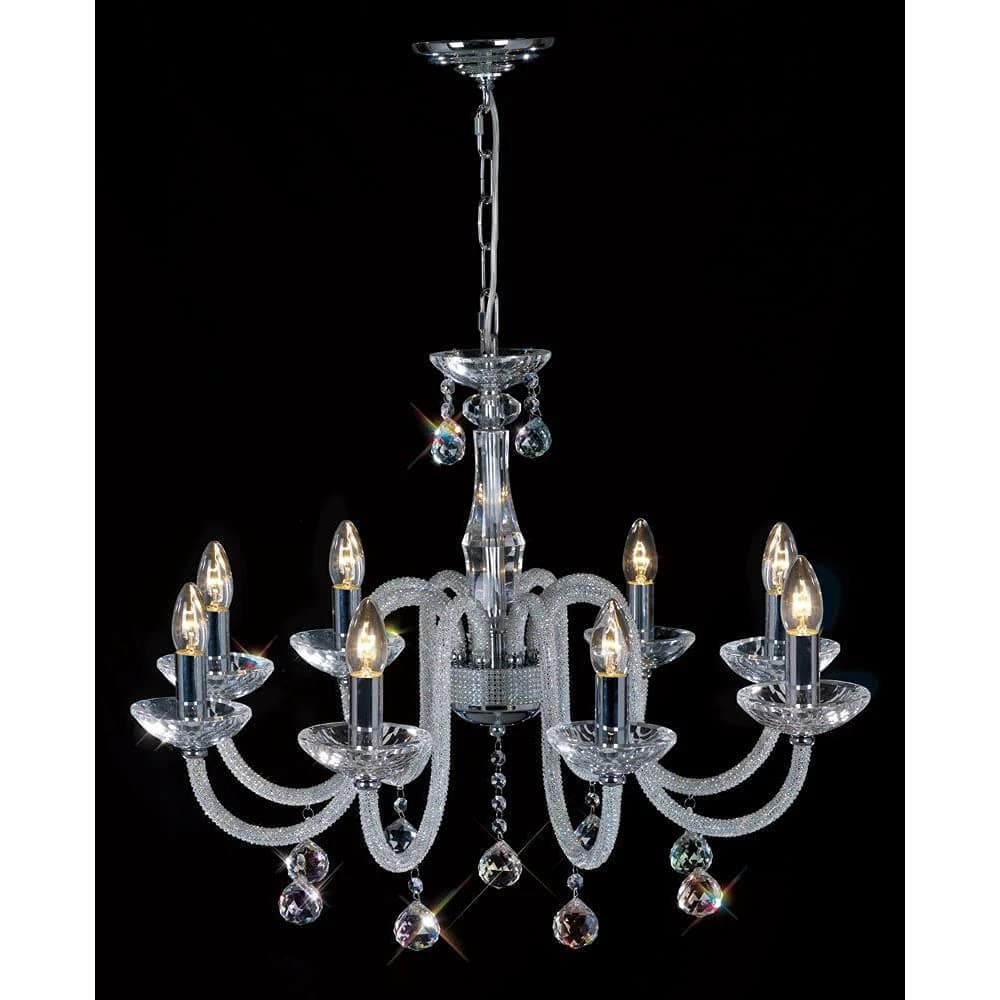 Amora Pendant 8 Light Polished Chrome/Crystal
