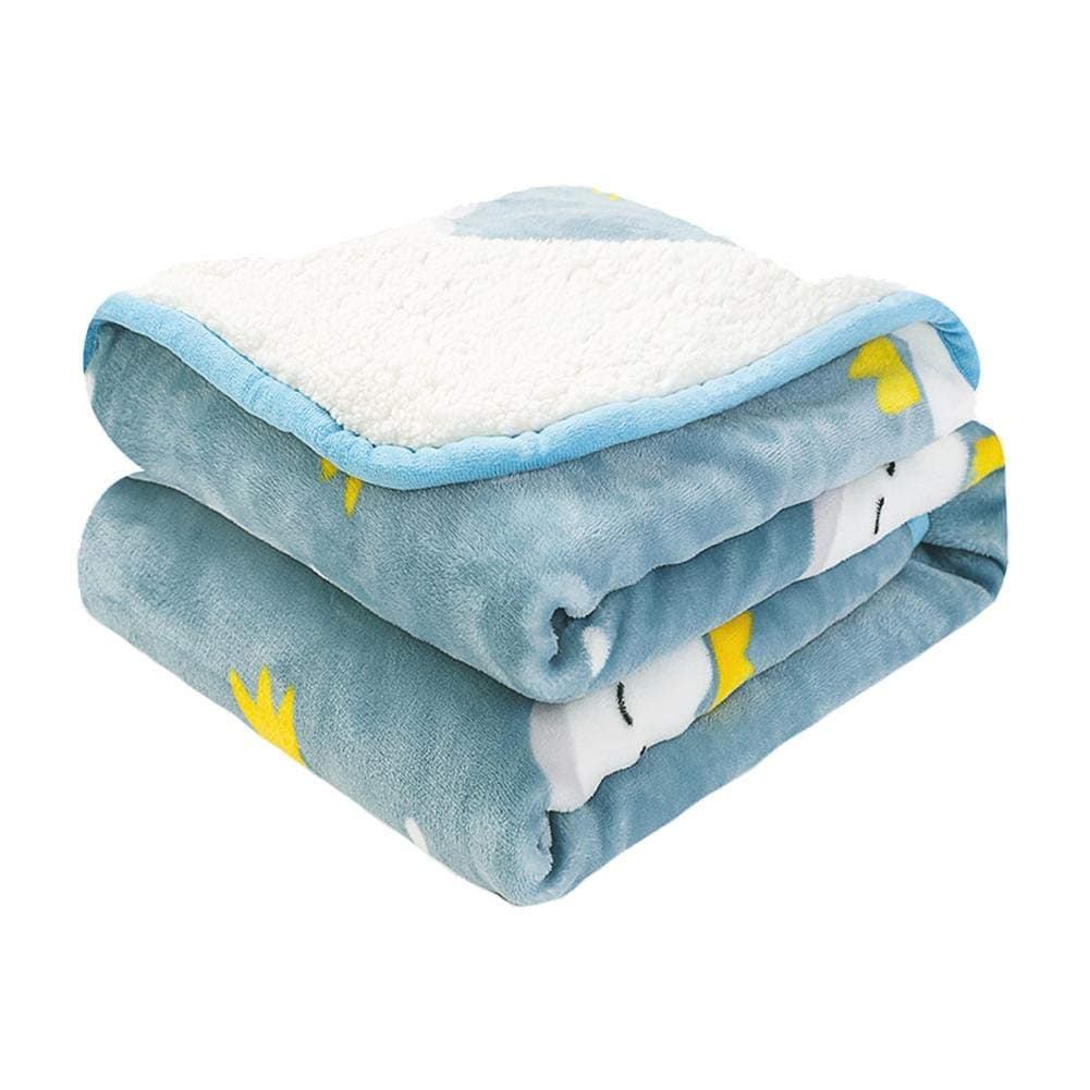 Baby Toddlers Childrens Soft Blankets for Girls Boys, Children's Warm Cloud Printing Flannel Thick Winter Comfortable Double Layer Blanket, Suitable for Chair or Bed