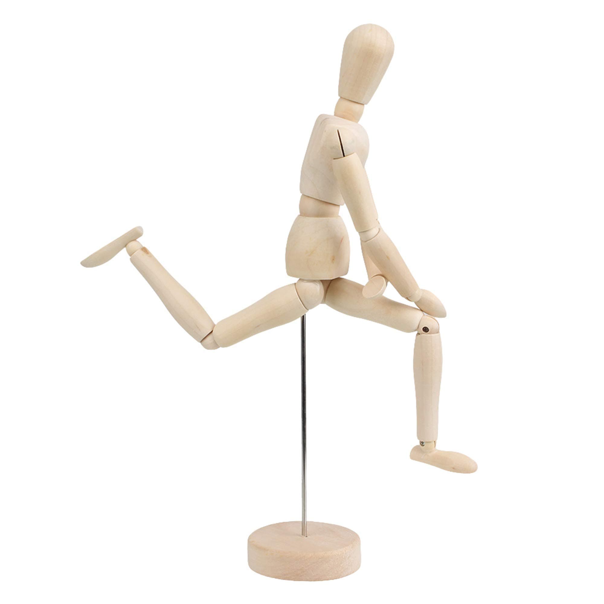 SHANOER 12 Inch Wooden Human Mini Mannequin with Flexible Joints Artist Sketch Drawing Model Manikin Art Doll