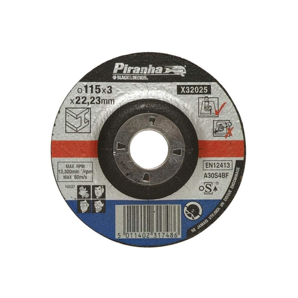 BLACK+DECKER 115mm Piranha Metal Cutting Disc , - X32025-QZ,