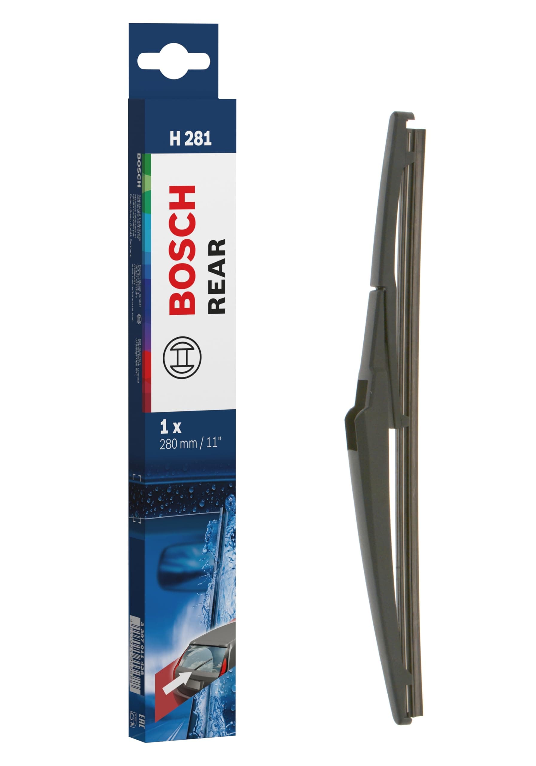 Bosch Rear Wiper Blade H281 /3397011428 Original Equipment Replacement- 11" (Pack Of 1)