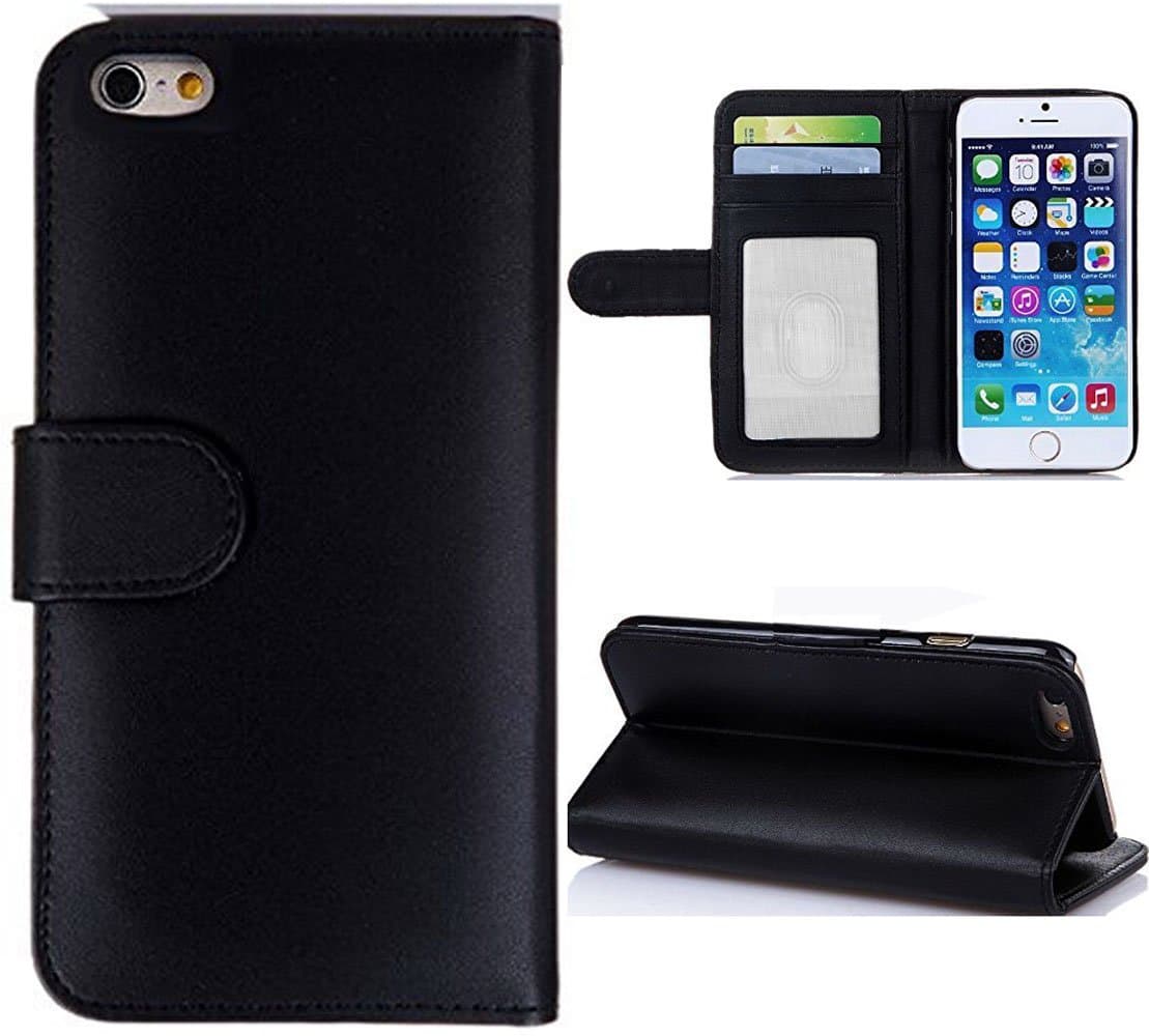 4S,IPhone 4,iPhone 4 case,case for iPhone 4,iPhone 4 Case Black,Kaseberry iPhone 4 Wallet Leather Case stand with Credit ID Card slot Holder Cover Pouch For iPhone 4 4S