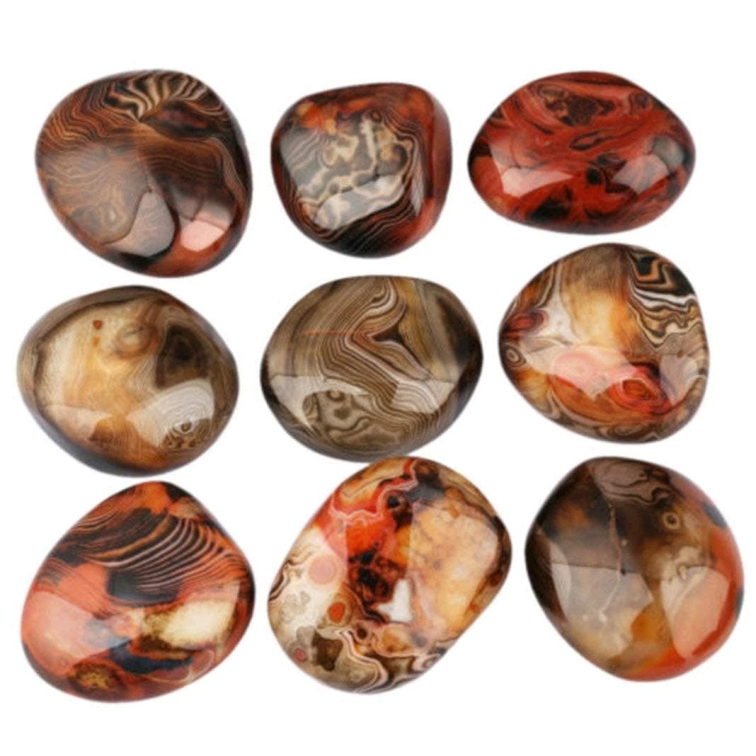 REBUY Natural Banded Agate Stone Madagascar Good Luck Raw Gemstone Tumble Stone Healing Agate 70-80 Grams Approx