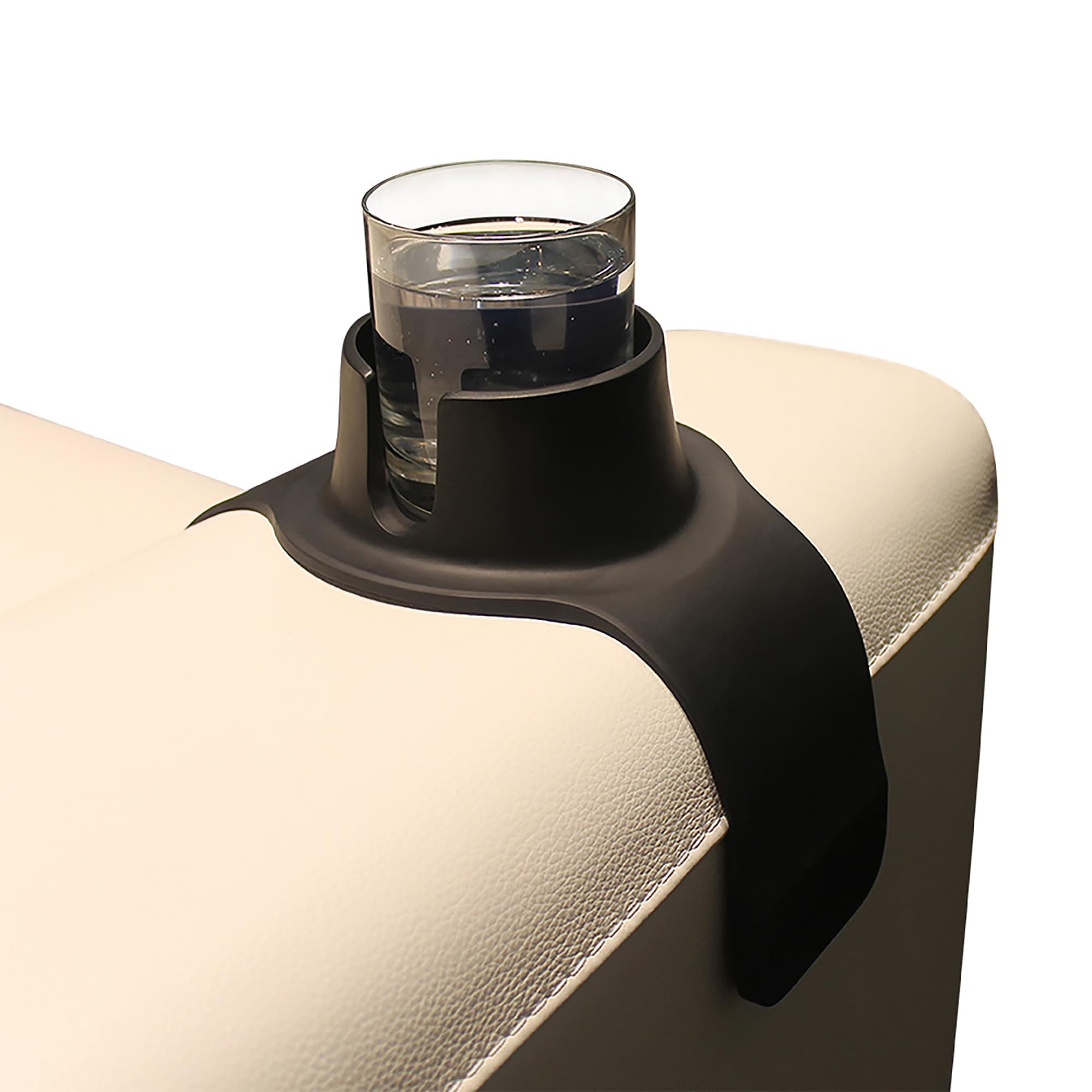 HIT PRODUCTS CouchCoaster® - Original & Patented Armrest Couch Cup Holder, Jet Black - A Weighted, Silicone, Anti Slip Coaster Stops Spills On Your Sofa, Armchair Or Recliner & Keeps Drinks in Reach