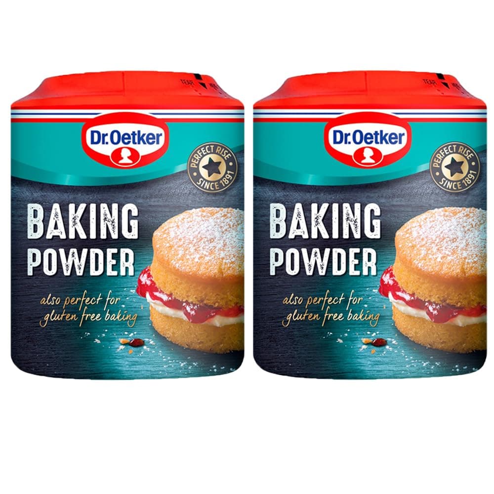 Dr Oetker 2 x 170g Baking Powder With Welari Thank You Card Pan Cakes Pie Bread Cooking Raising Agent Commercial Catering Kitchen Bakery (340g) (2pack)