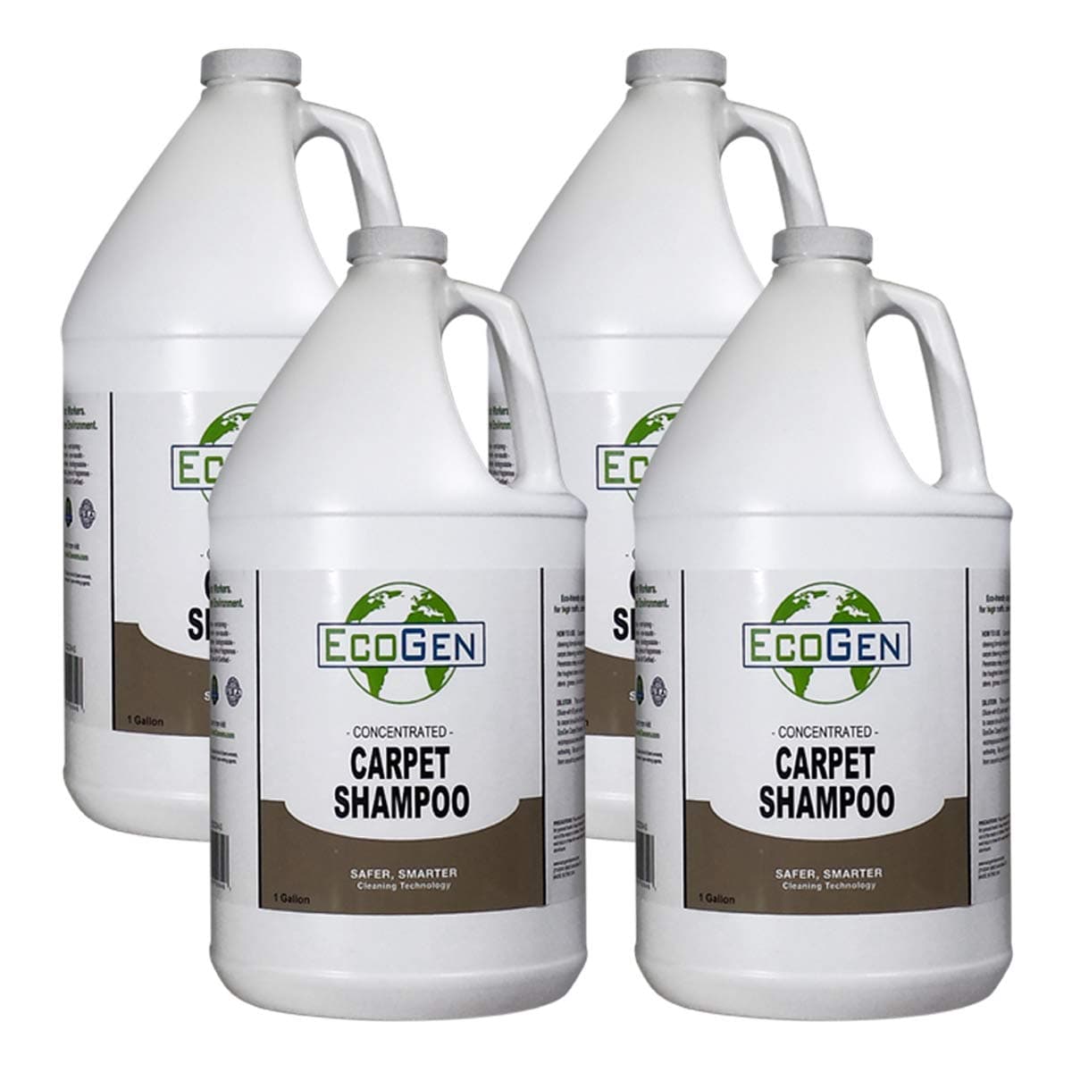 EcoGen Carpet Shampoo; Concentrated Formula, Deep Cleaning, Unscented, Non Toxic, Safe For Skin, Safe For Pets, Removes Stains And Odors, Pack of 4 Gallons