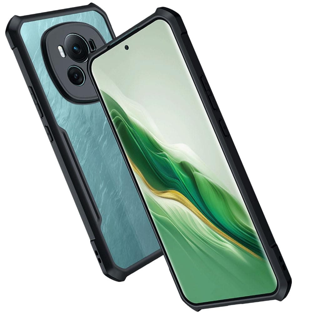 TECHGEAR Tough Case for Honor Magic 6 Pro 5G [Fusion Armour] Premium Hybrid Tough Rugged Protective Bumper Case Heavy Duty Protection with Clear Back Designed For Honor Magic 6 Pro 5G - Black