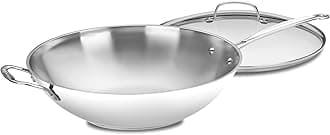 Cuisinart 726-38H Chef's Classic Stainless 14-Inch Stir-Fry Pan with Helper Handle and Glass Cover