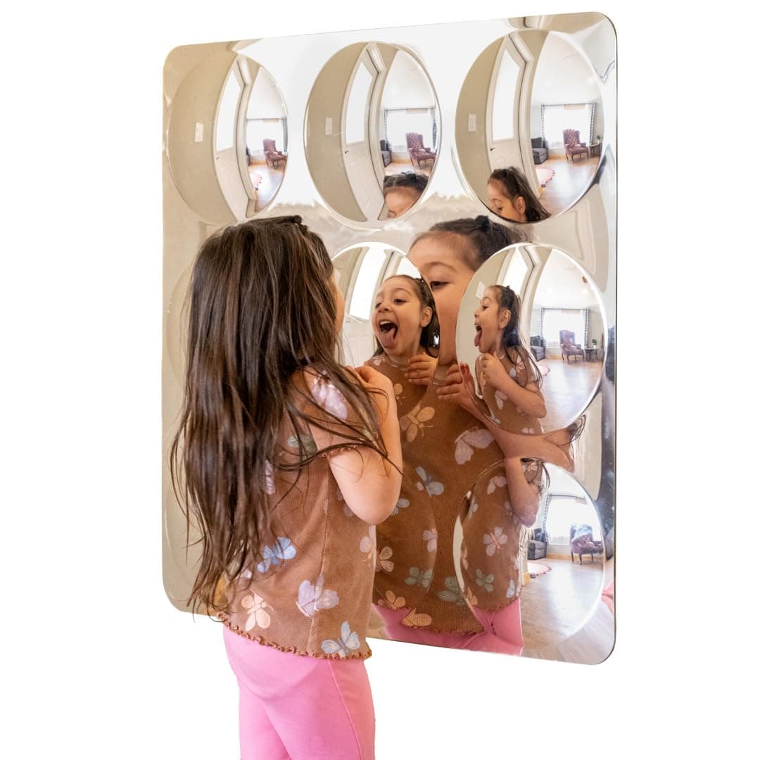 Spark & Wow Sensory Wall Toddler Mirror | Giant | 9 Bubbles | for Ages 6m+ | Easy-to-Clean Acrylic | Stimulate Cognitive Development