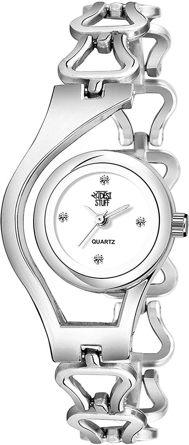 SWADESI STUFFSilver Dial Analog Watch for Women and Girls - Stainless Steel