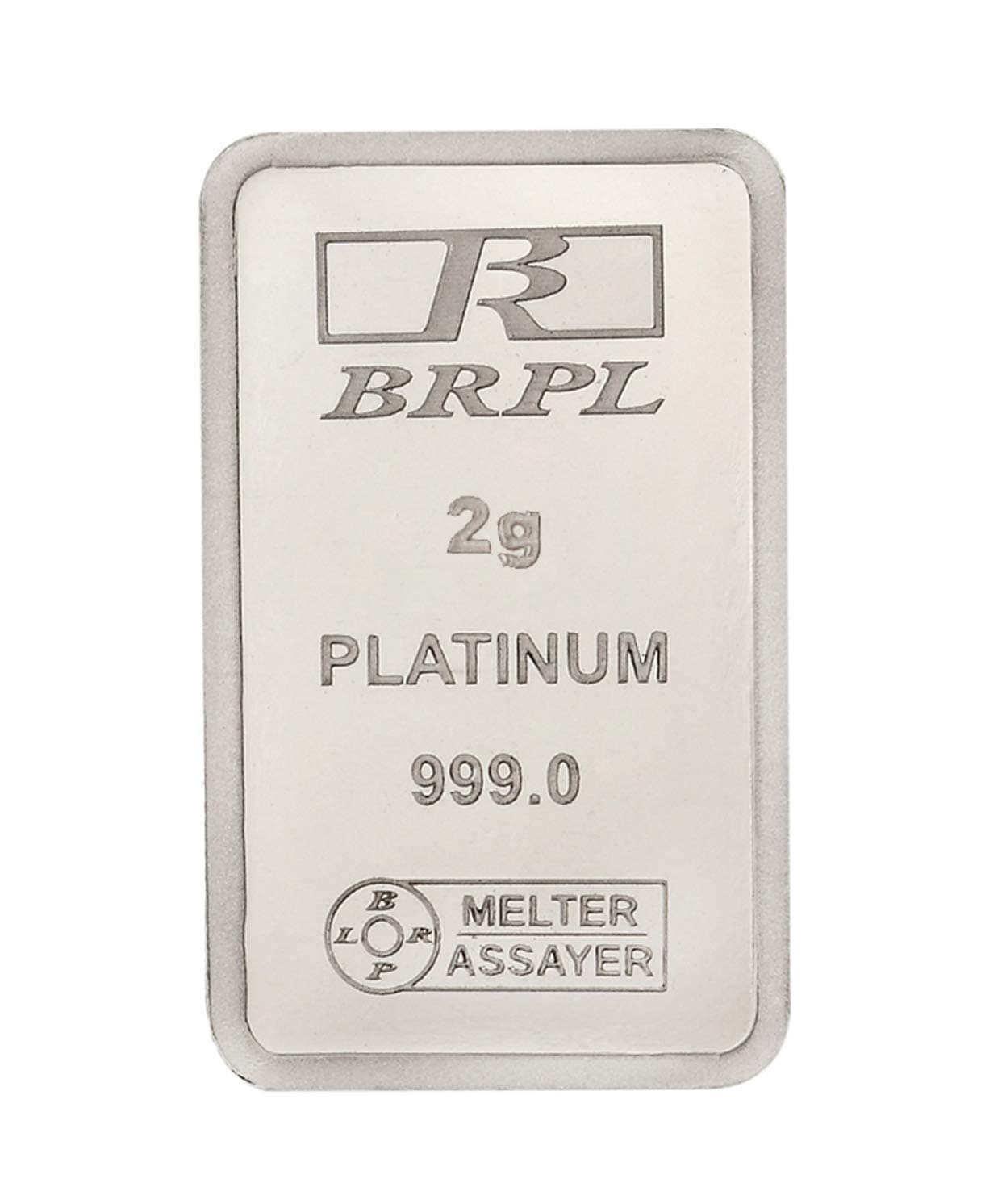 Bangalore Refinery 999 Purity Gram 2 g Platinum Bar/Coin