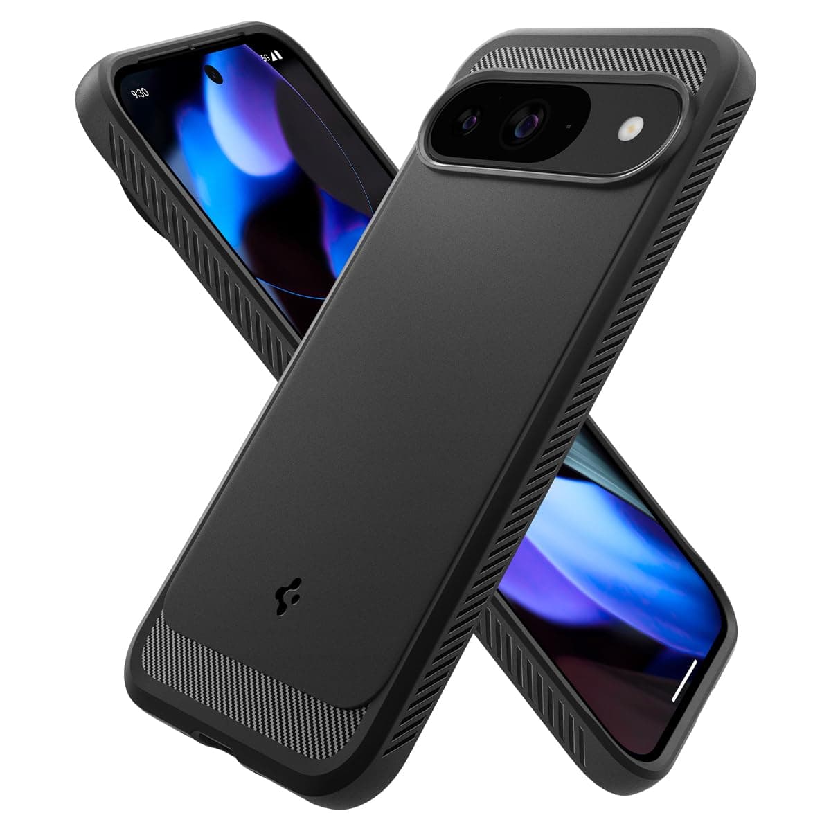 Spigen Pixel 9 / 9 Pro Case, TPU Soft Case, US Military MIL Certified, Shockproof, Shockproof, Anti-Scratch, Camera Protection, Wireless Charging, Rugged Armor ACS07685 (Matte Black)