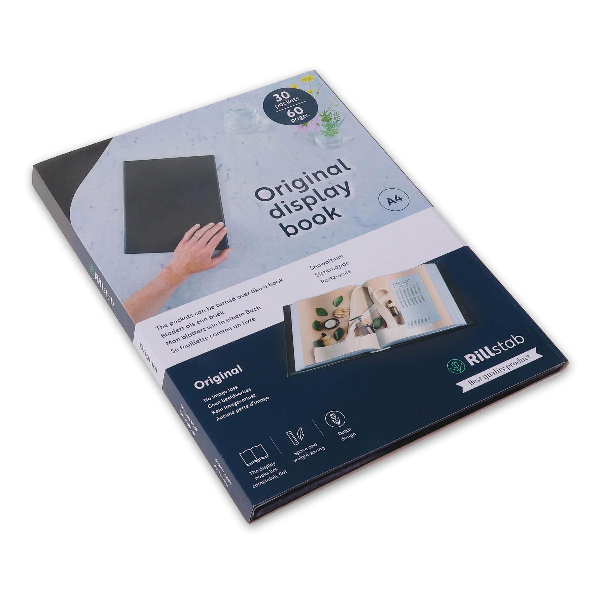 Original Display Book (30 Transparent/Clear Pockets) | A4 Front Page Ring Binder Portfolio & Project Presentation Folder for Meetings & Conferences| Poly Clear Pocket Folder | Black | 99434