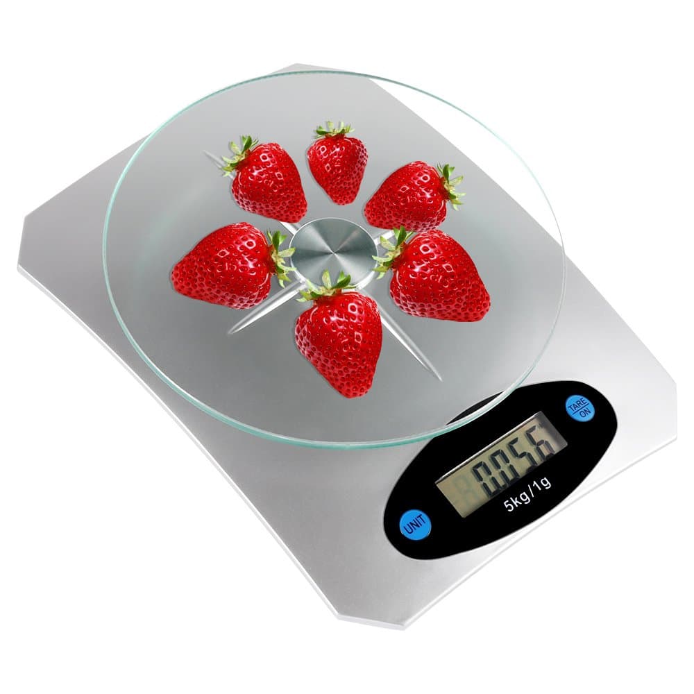 Digital Food Scale, LEIYER One key Accurate with Multifunction Smart Scale Removable Glass Weighing Platform for Kitchen (Batteries Included)