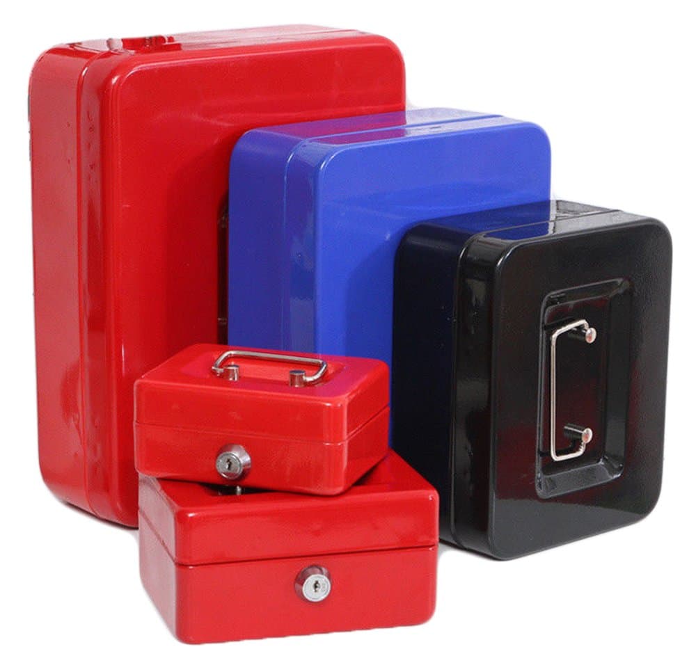 PoundSaver® Petty Money Cash Box Steel Locking Safe Security Bank Deposit Coin Storage Lock