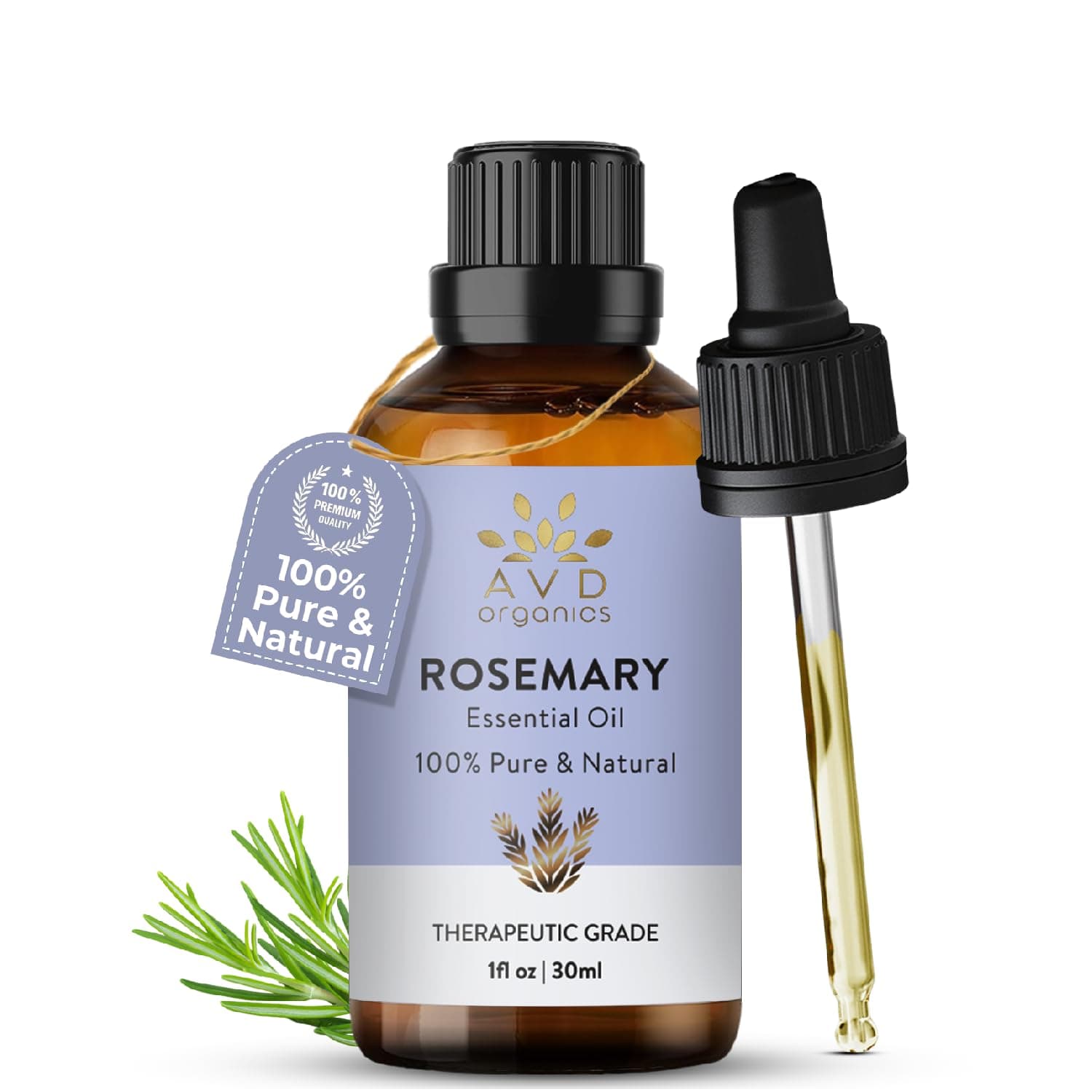 Rosemary Essential Oil for Hair Growth | 100% Pure and Natural Therapeutic Grade Hair Oil for Scalp Nourishment & Hairfall Control | 1 fl. Oz