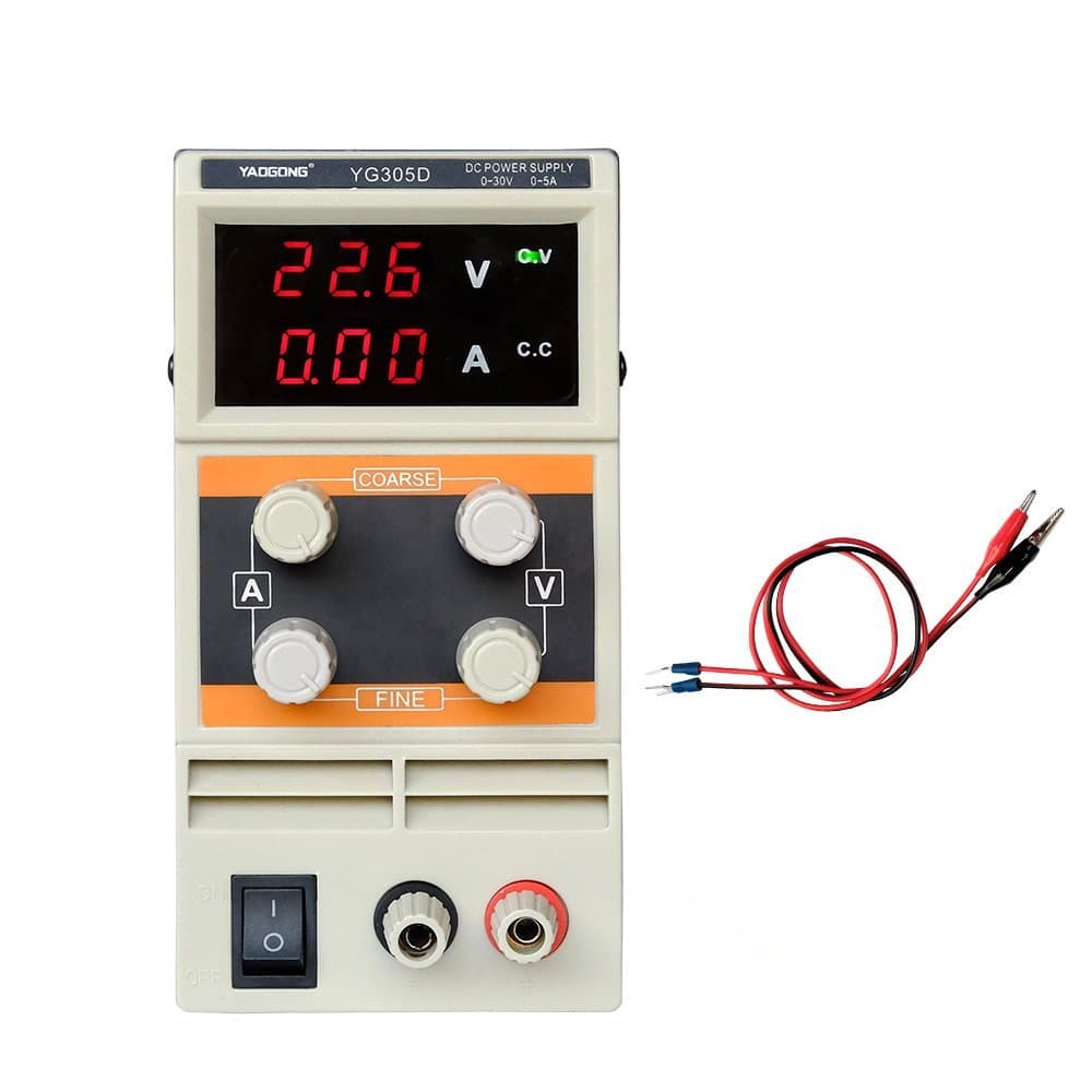 YAOGONG 305D Precision Variable Digital Switching lab AC DC Power Supply Used in Production Testing, Maintenance, Communications, Research, Teaching, Battery Charging 30V,5A,110V