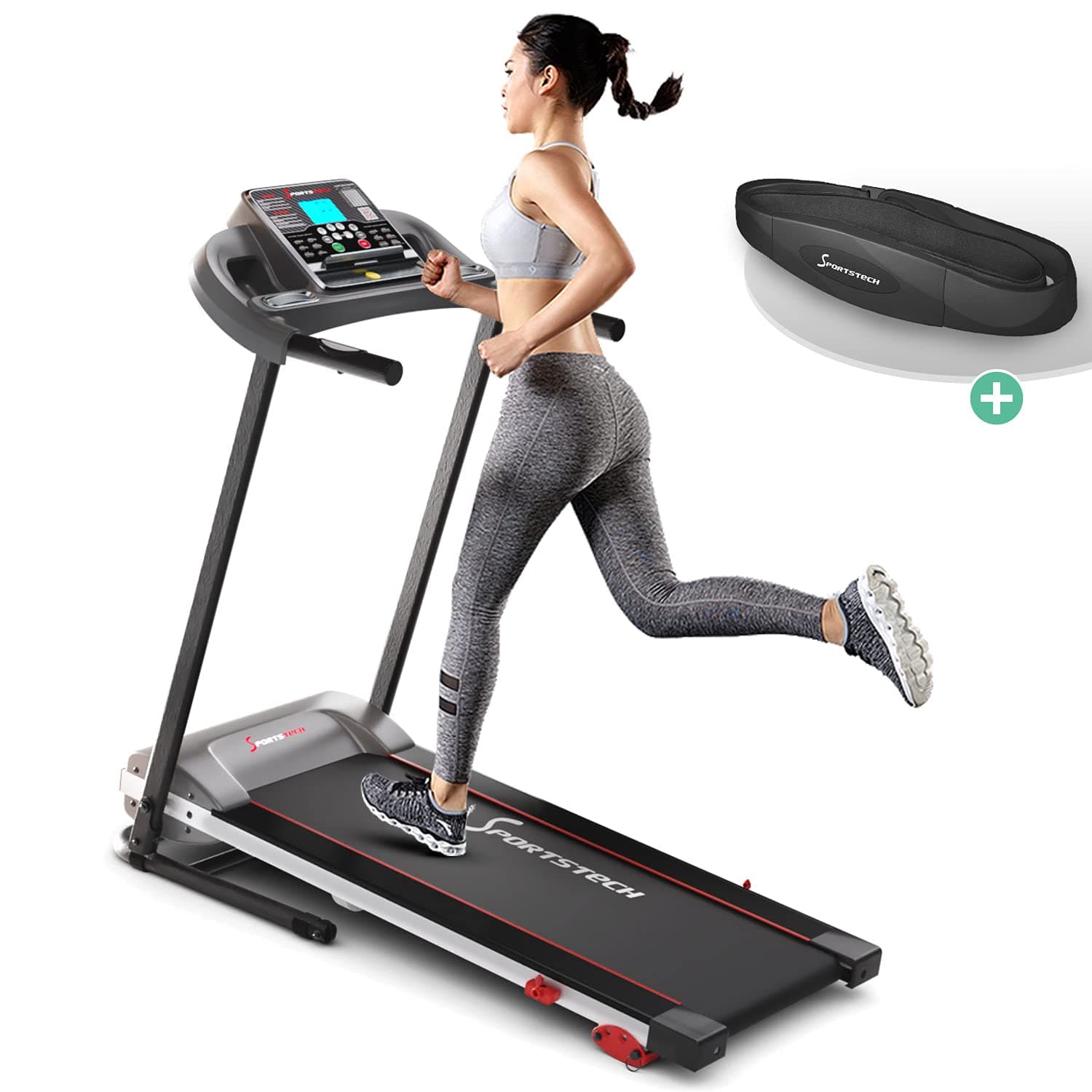 Sportstech F10 treadmill model 2020 - German Quality Brand + Video Events & Multiplayer App - NEW console - | 1HP to 10 km/h | running machine with 13 programs, incline + foldable