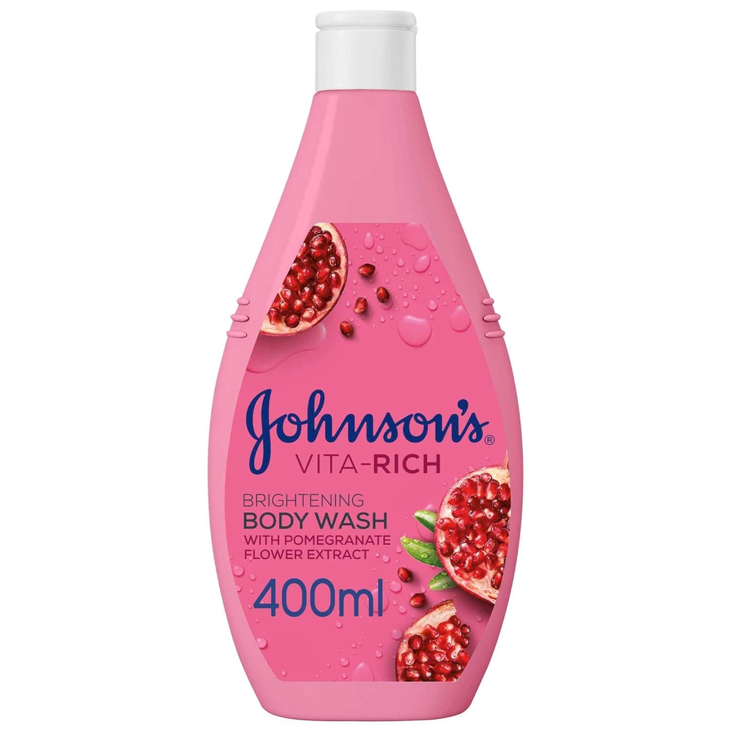 Johnson's Body Wash - Vita-Rich, Brightening body wash enriched with pomegranate flower extract and glycerin, with 24-hour hydration, 400Ml