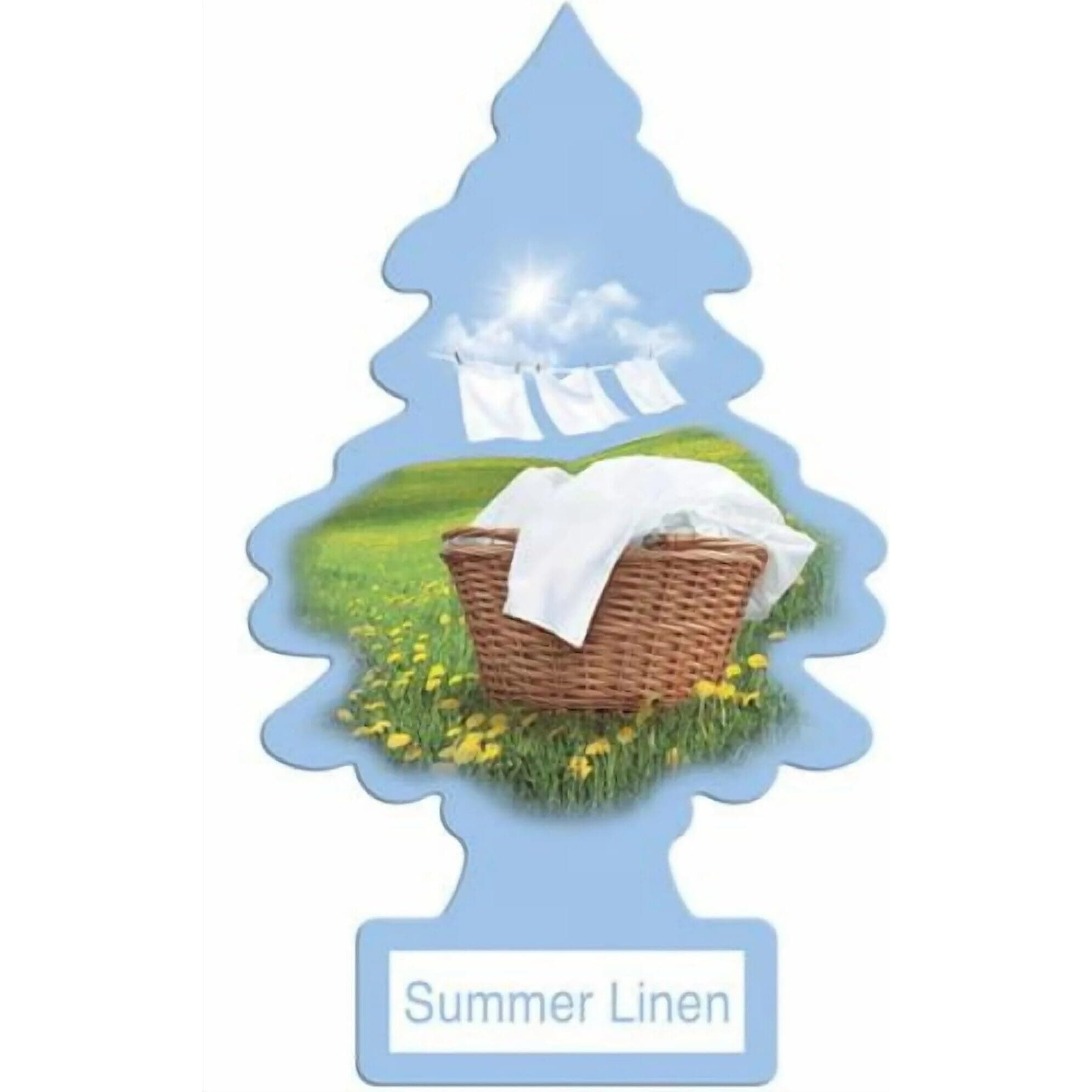 Small Wooden Cardboard Hanging Cars, Home & Office Air Fresheners, Summer Linen (12 Pack)