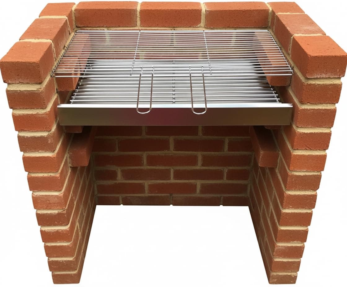 DIY Brick BBQ Kit with Heavy Duty 7mm Stainless Steel Charcoal Grate & Tray with Chrome Grill