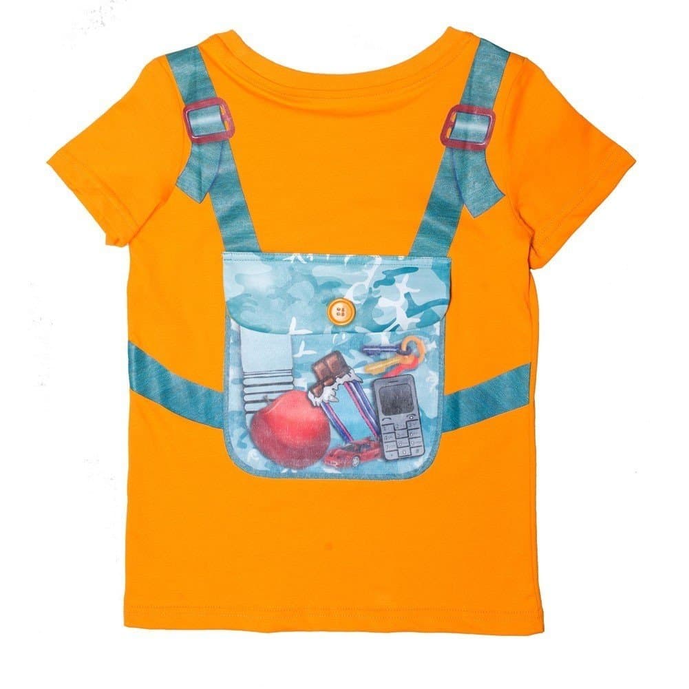 Udoo Planet Little Boys Yellow Blue Camouflage Backpack Playful T-Shirt 6/6X