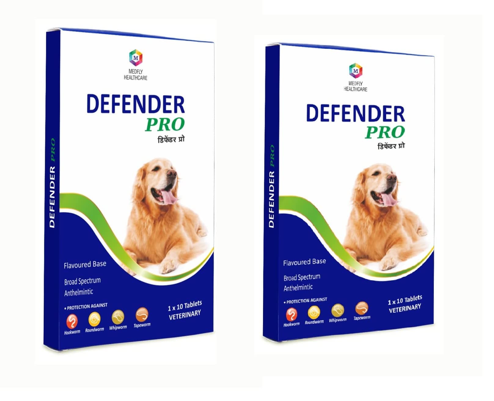 Defender Pro Deworming Tablet for Dogs of All Life Stages (Pack of 2) | Natural & Herbal Ingredients | Effective Formula to Kill & Expel Parasites | 10 Tablets per Pack