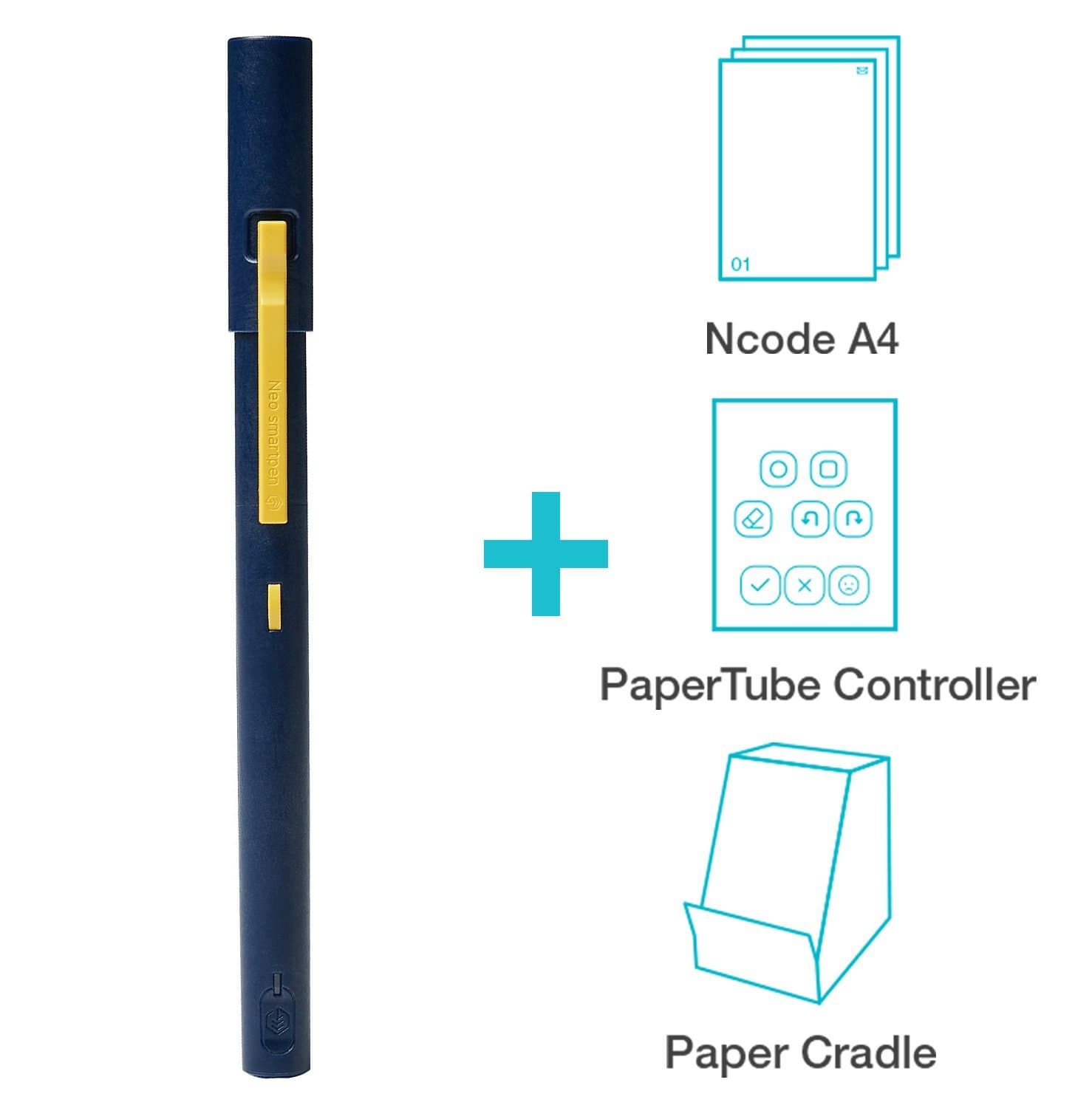 NEO SMARTPEN M1 Bluetooth Digital Pen Compatible with iOS, Android, Smartphones, Tablets, Windows (Navy) Bundle with PaperTube Video Creation Kit