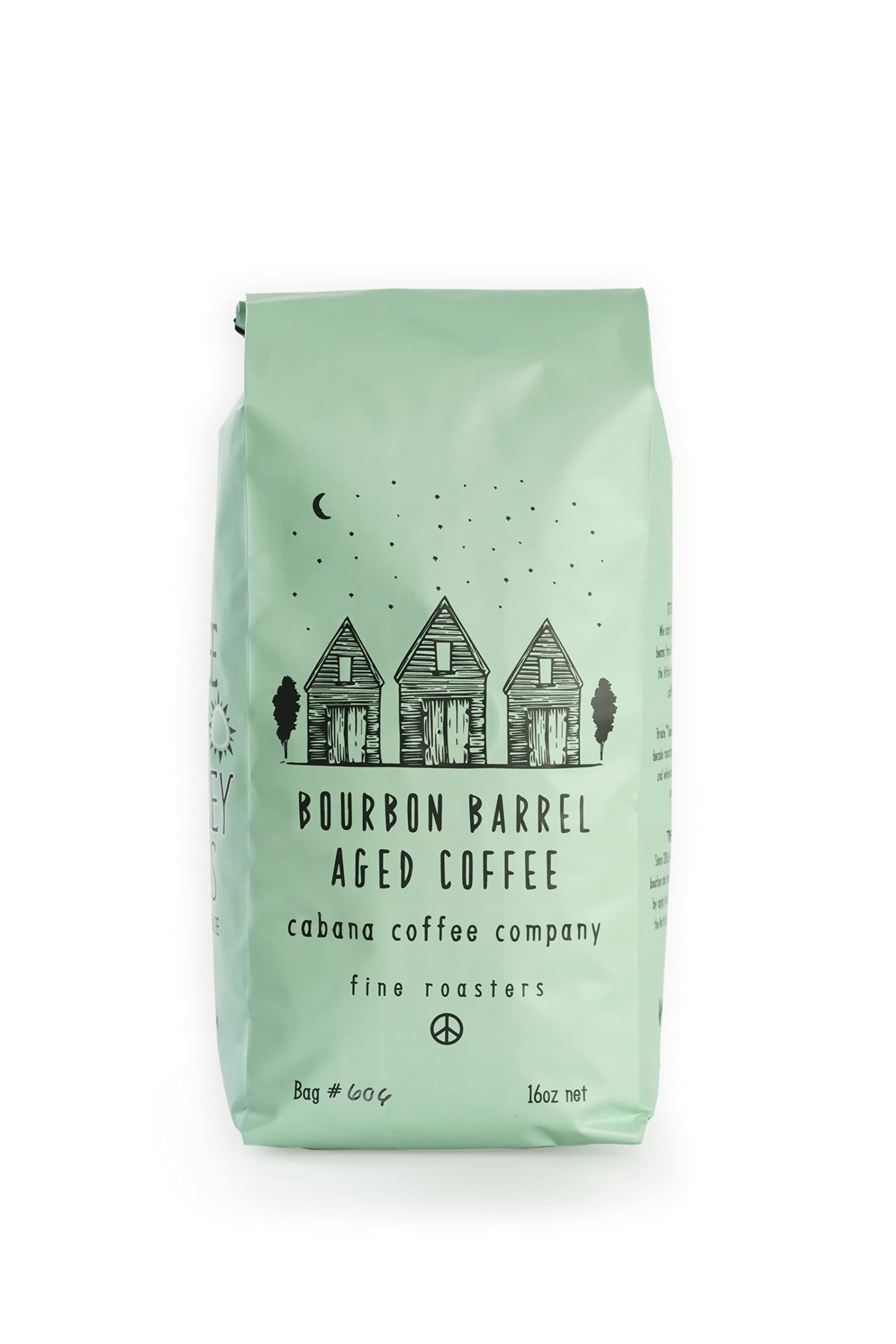 Cabanna Coffee Company Bourbon Barrel Infused South American Beans - Aged in Kentucky Whiskey Barrels - Roasted in Small Batches - 12oz (Bourbon, Medium Ground)