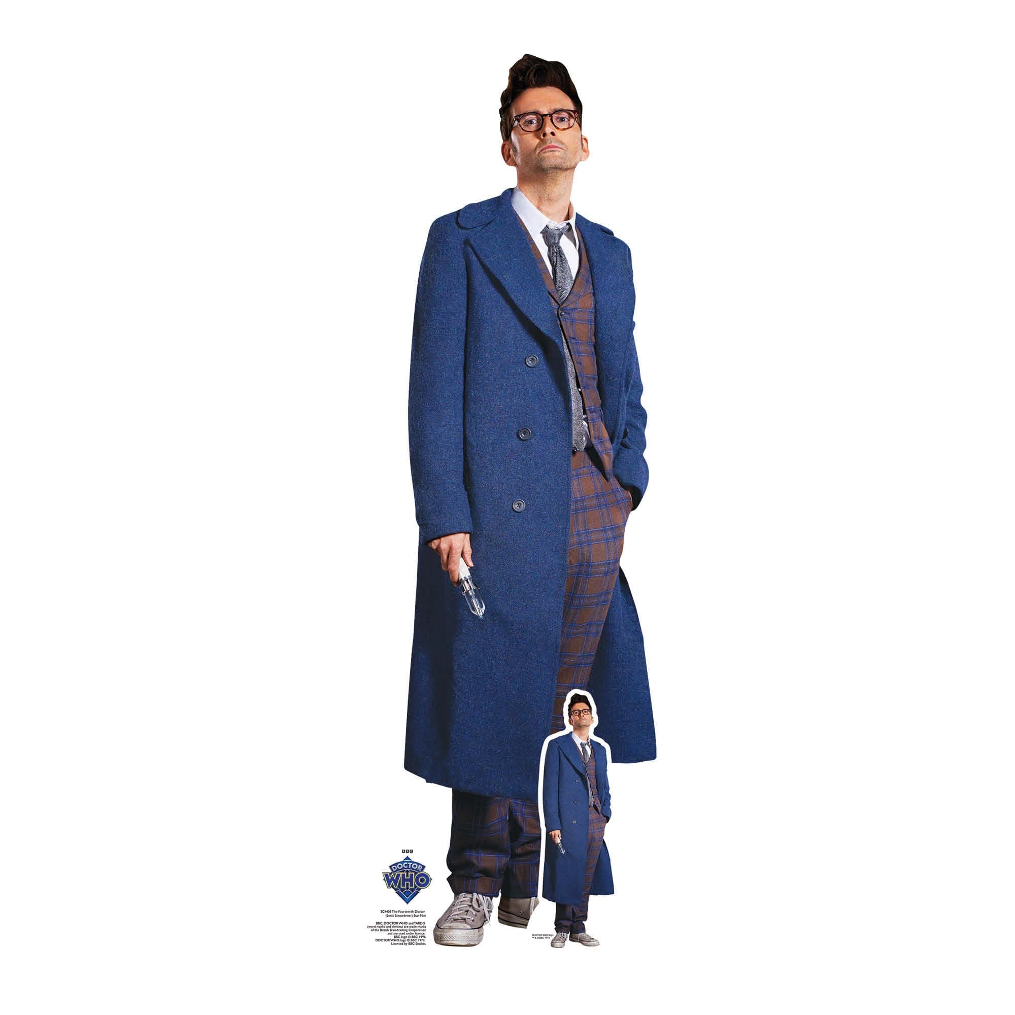 Star Cutouts SC4403 Doctor Who Fourteenth Doctor Waistcoat Star Mini Cardboard Cutout – New Era Display Piece for Fans & Collectors