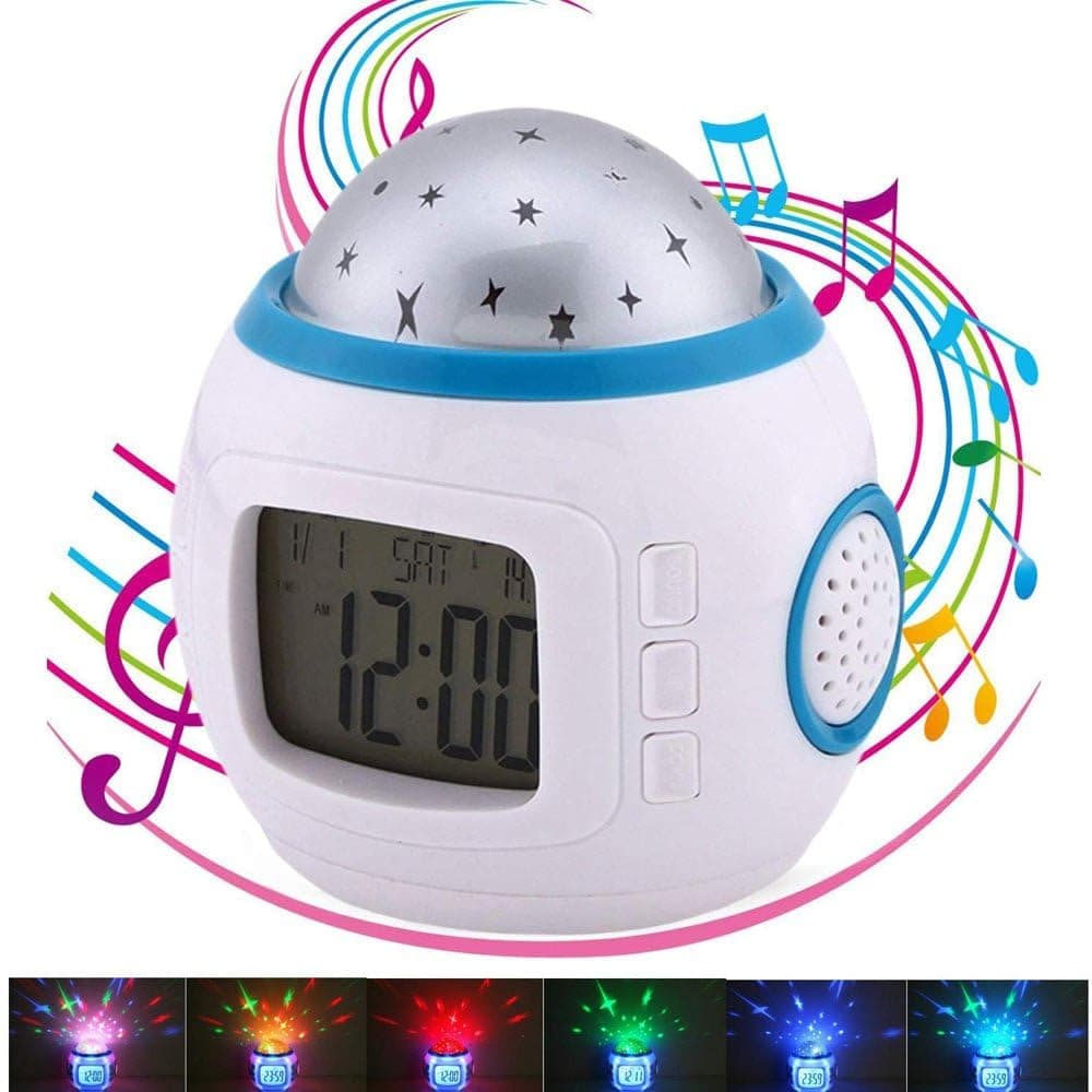 Starry Star Sky Alarm Clock Music light Digital LED Digital Colourful Alarm Sleep lamp Clock Calendar Night Light