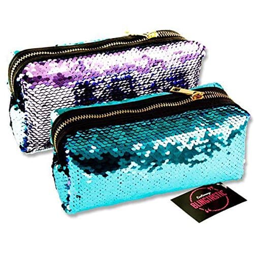 Emotionery Blingtastic Glitter Sequin Reverse Colour Changing Pencil Case - Mermaid Colour
