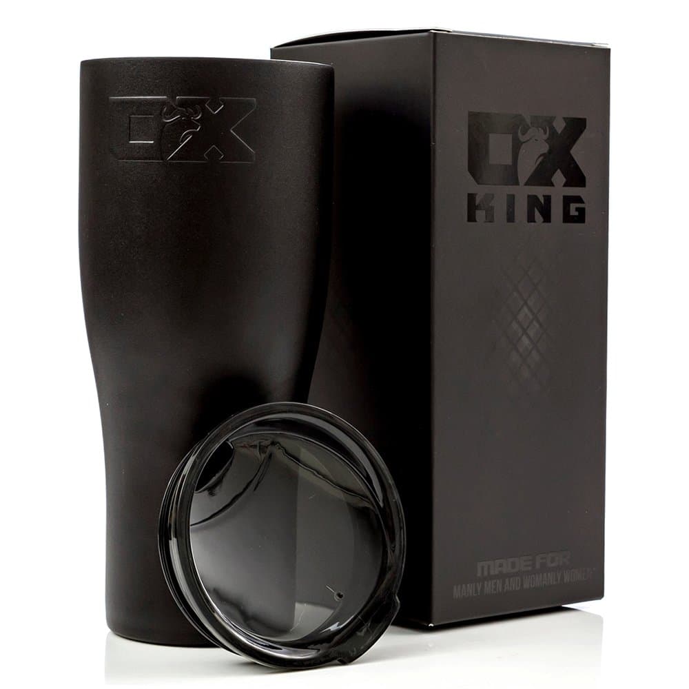 OX Tumbler Double Wall Vacuum Insulated - Travel Mug [Matching Tinted Lid] Coffee Beer Wine Cup for School, Office, Home, Outdoor - Awesome for Iced & Hot Beverages … (30 Oz.)