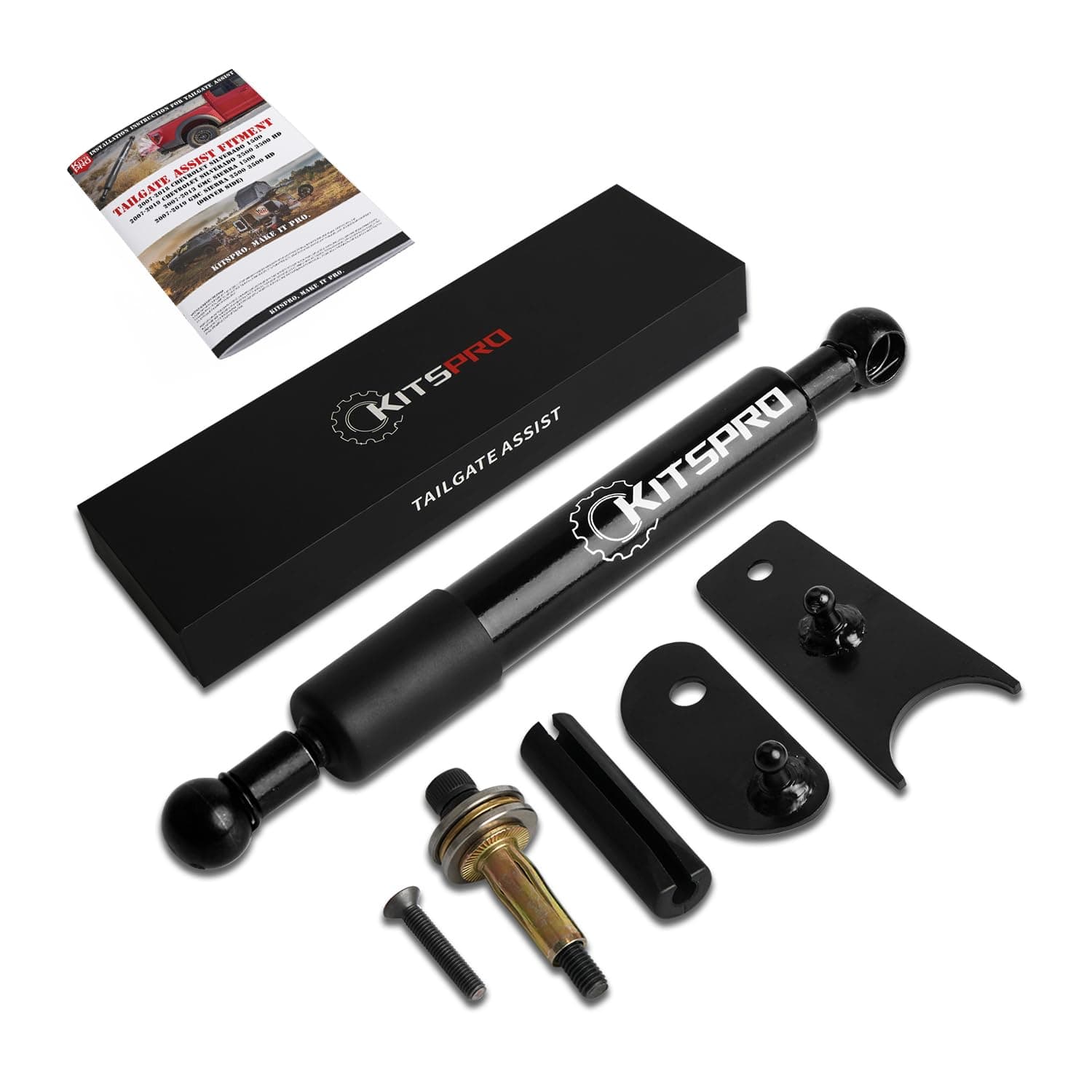 KitsPro Truck Tailgate Assist for Chevy Silverado and GMC Sierra 1500 2500 3000 Non-Classic Models 2007-2018 and 2500 3500 HD 2019 Truck Accessories Tailgate Damping Strut, Pack of 1
