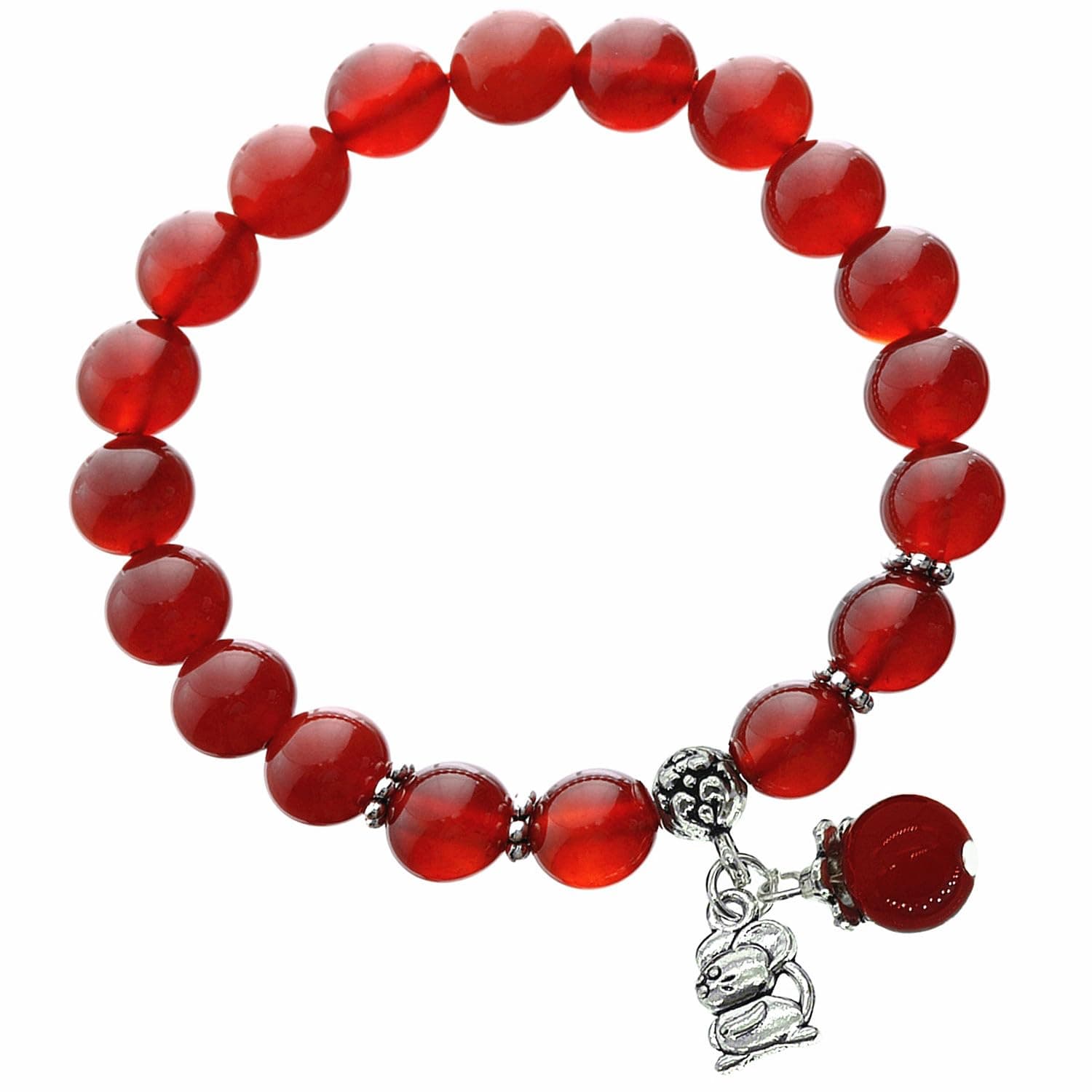 Feng Shui Handmade Chinese Zodiac Year Animal Red Agate Beads Bracelet