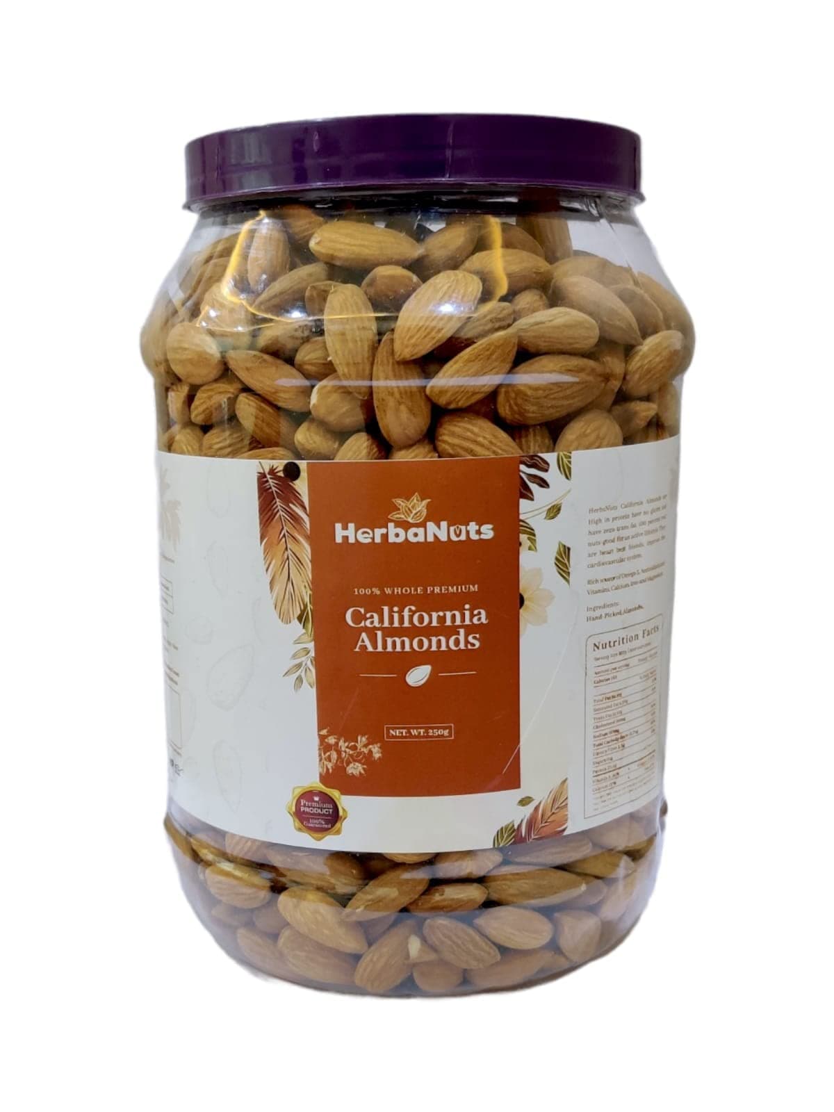 Almond Associates Premium California Almonds - California Badam Jar Pack - 1Kg