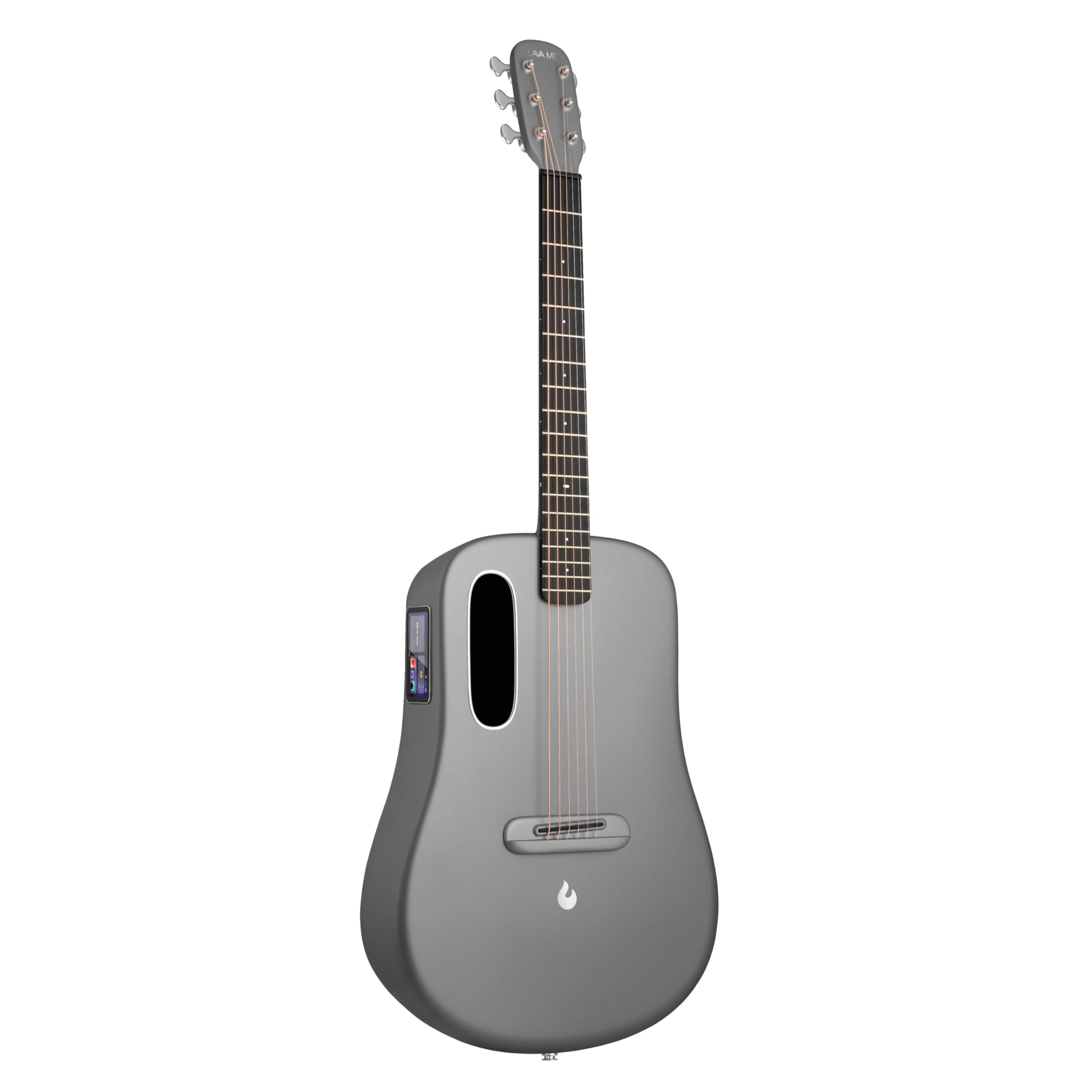 LAVA ME 4 Acoustic Electric Guitars Carbon Fiber Travel Smart Audio Guitar with 3.5 inch TouchScreen, HILAVA 2.0 System, Right-handed, FreeBoost 3.0, Airflow Bag (38INCH Space Gray)