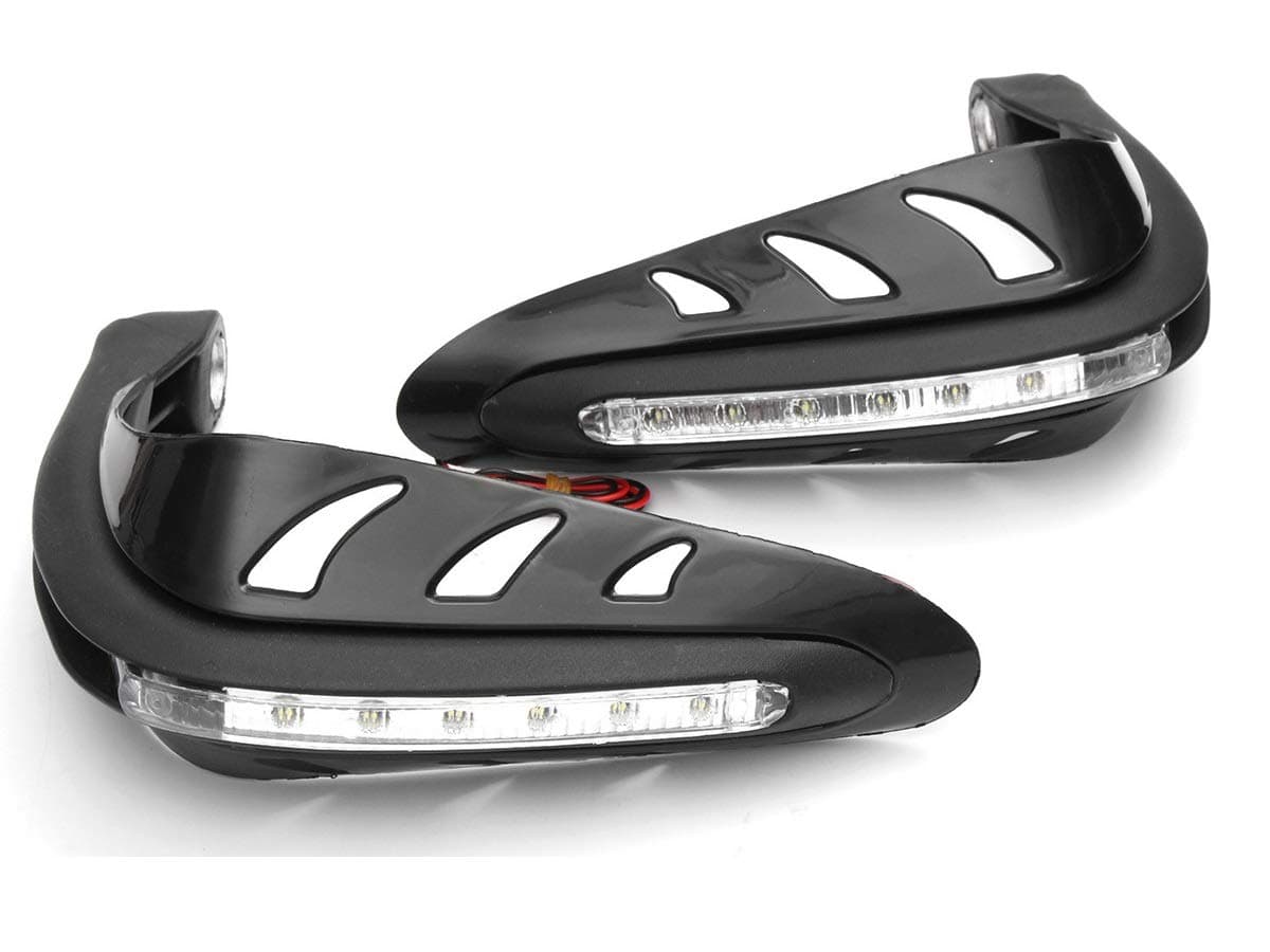 Aow Attractive Offer World Motorcycle Handguards with Led Light for 7/8" Grips - 300 * 140 * 110mm (Black) for Bajaj Avenger Cruise 220