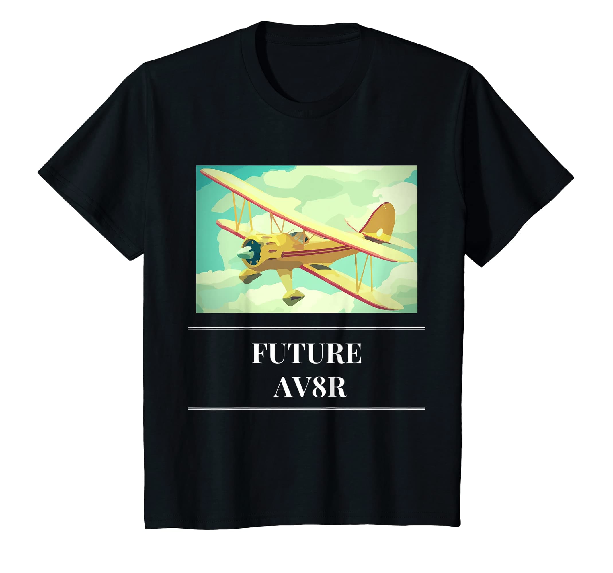 Wonsum TeesYouth Kids Future AV8R Aviator Pilot Airplane Unisex T Shirt T-Shirt