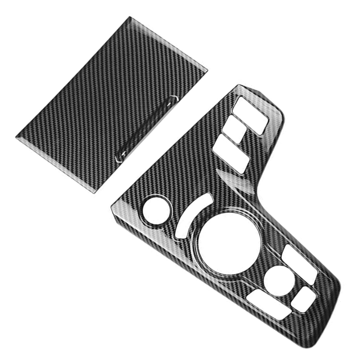 KDFUHRUI Center Shift Panel Cover Decoration for 2022 2023 Kia Sportage Hybrid SUV Interior Trim Accessories (Black Carbon Fiber)