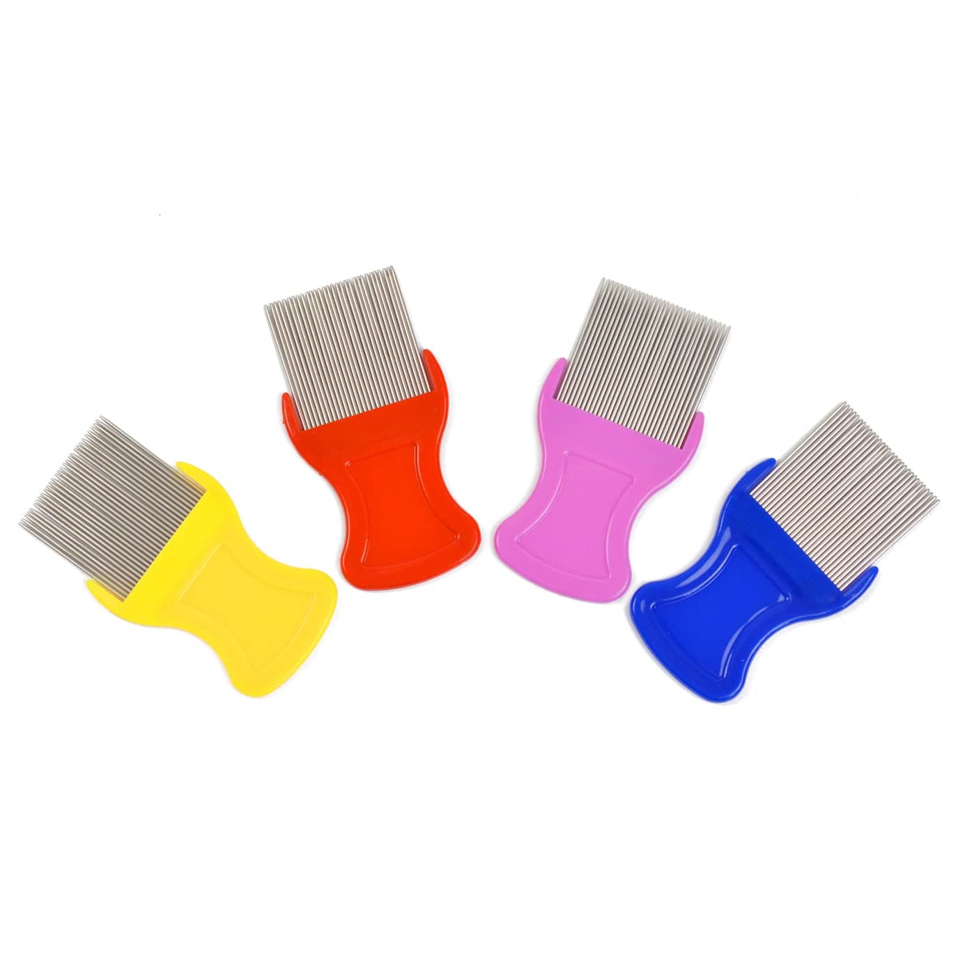 4 Pcs Lice Combs Removal Dandruff Comb with Metal Teeth for Humans or Pets Hair